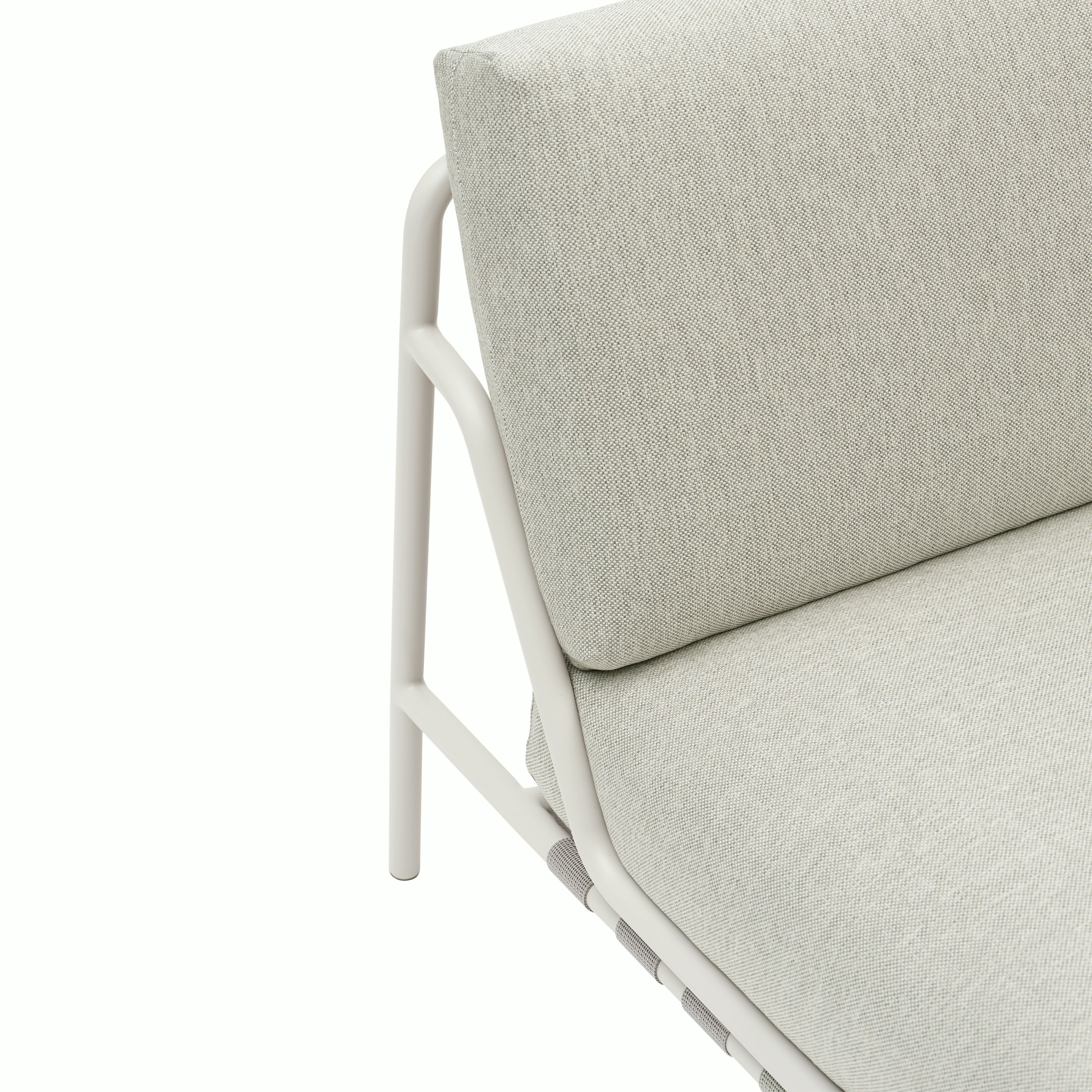 A detailed look at the Settle Sofa in Delta 47, Grey.