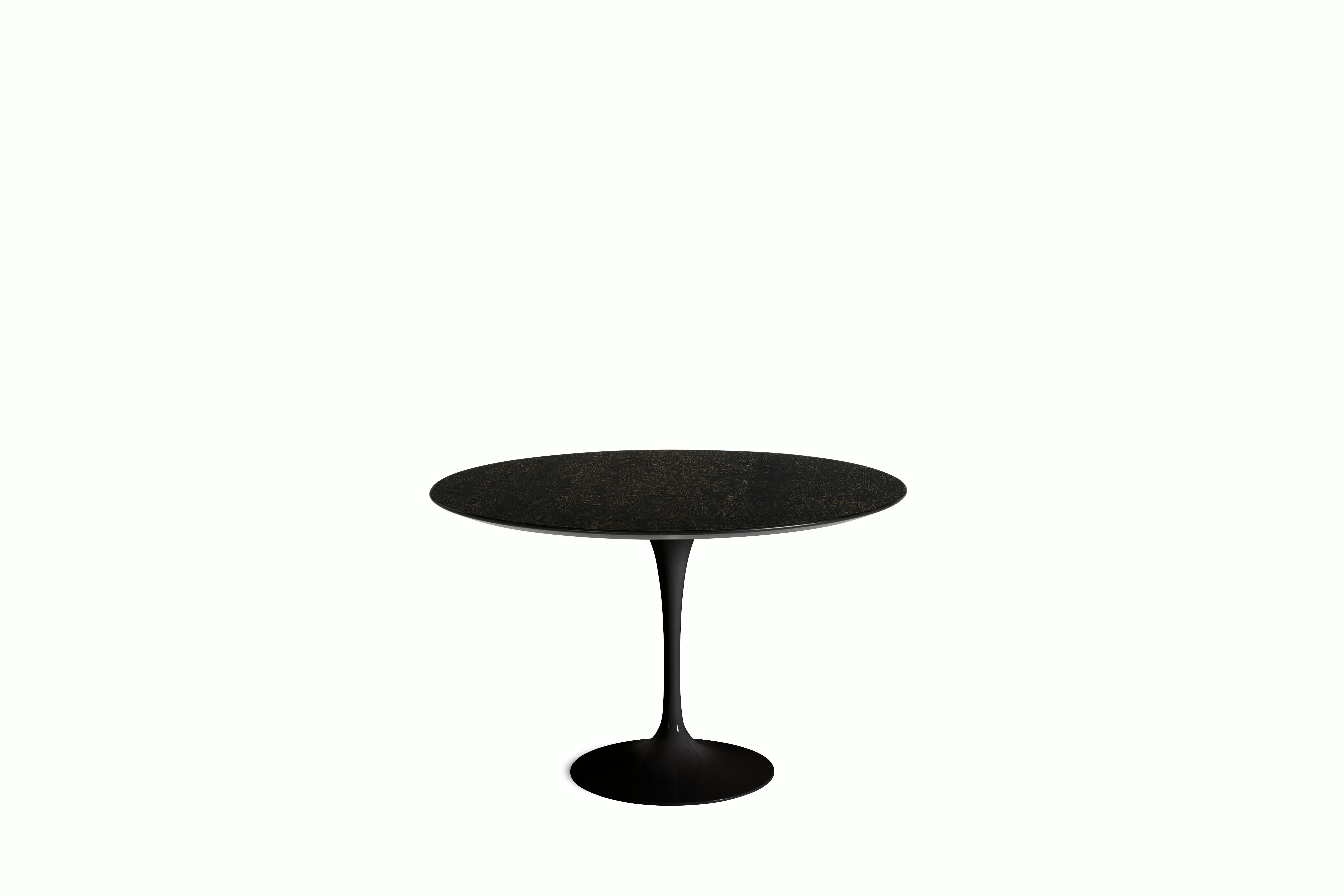 Saarinen Dining Table - Round, 47 Inch, Veneer, Topo Noir, Black Base