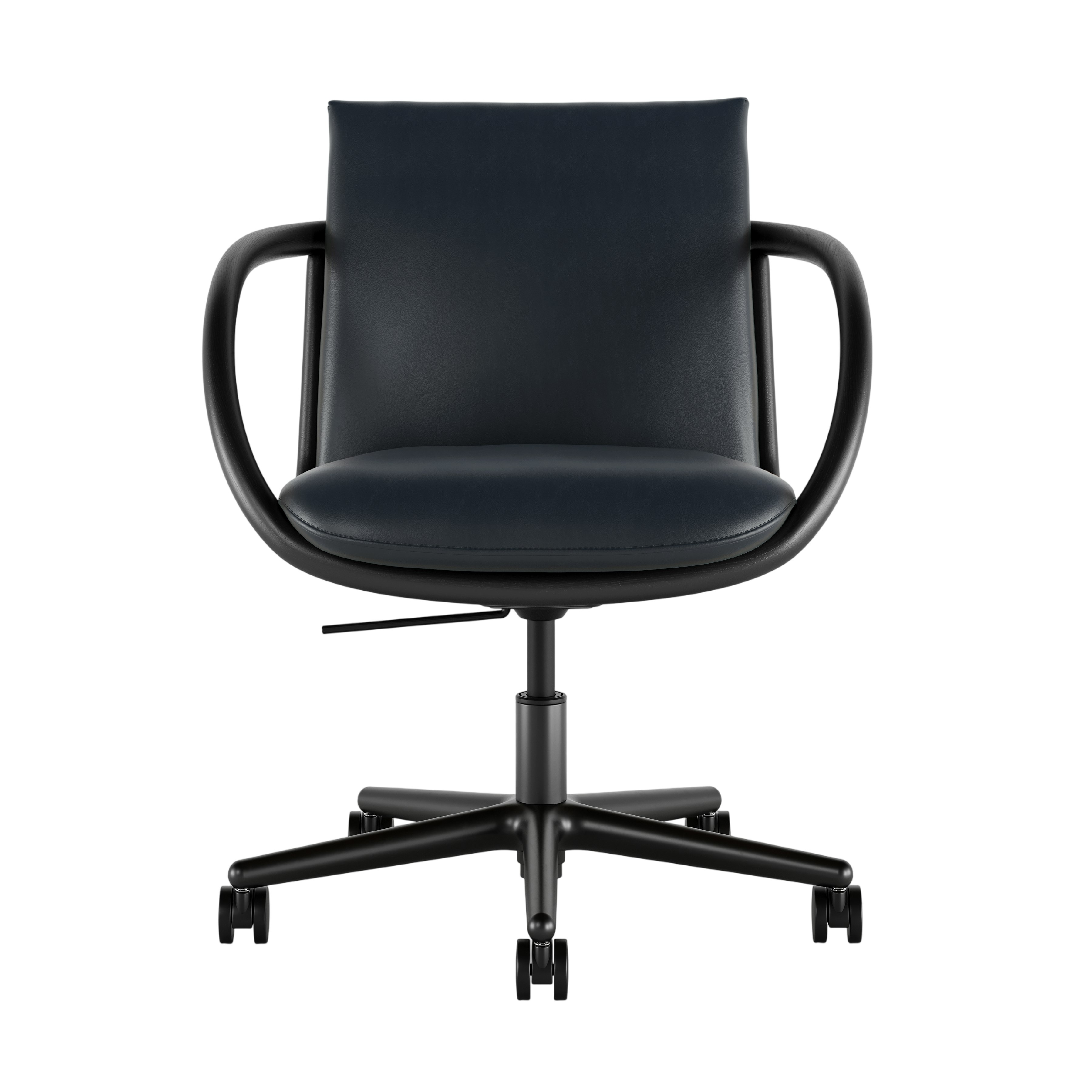Full Loop Task Chair - Bristol Leather Atlantic,  Ebony,  Black