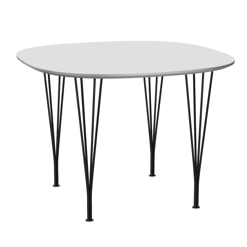 Supercircular Dining Table - White Fenix Laminate, Black