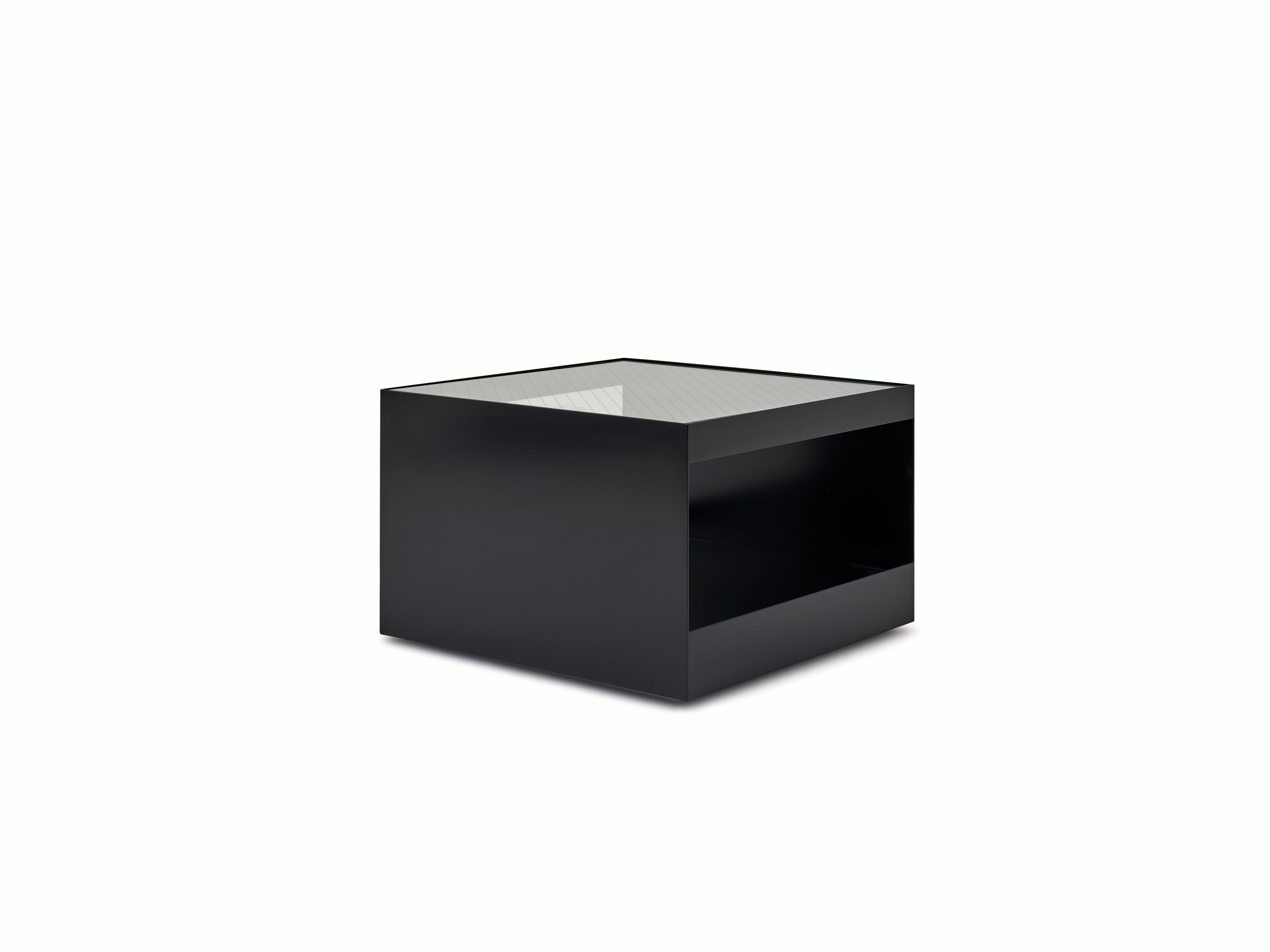 D Urso Occasional Tables - small,  black,  wired glass