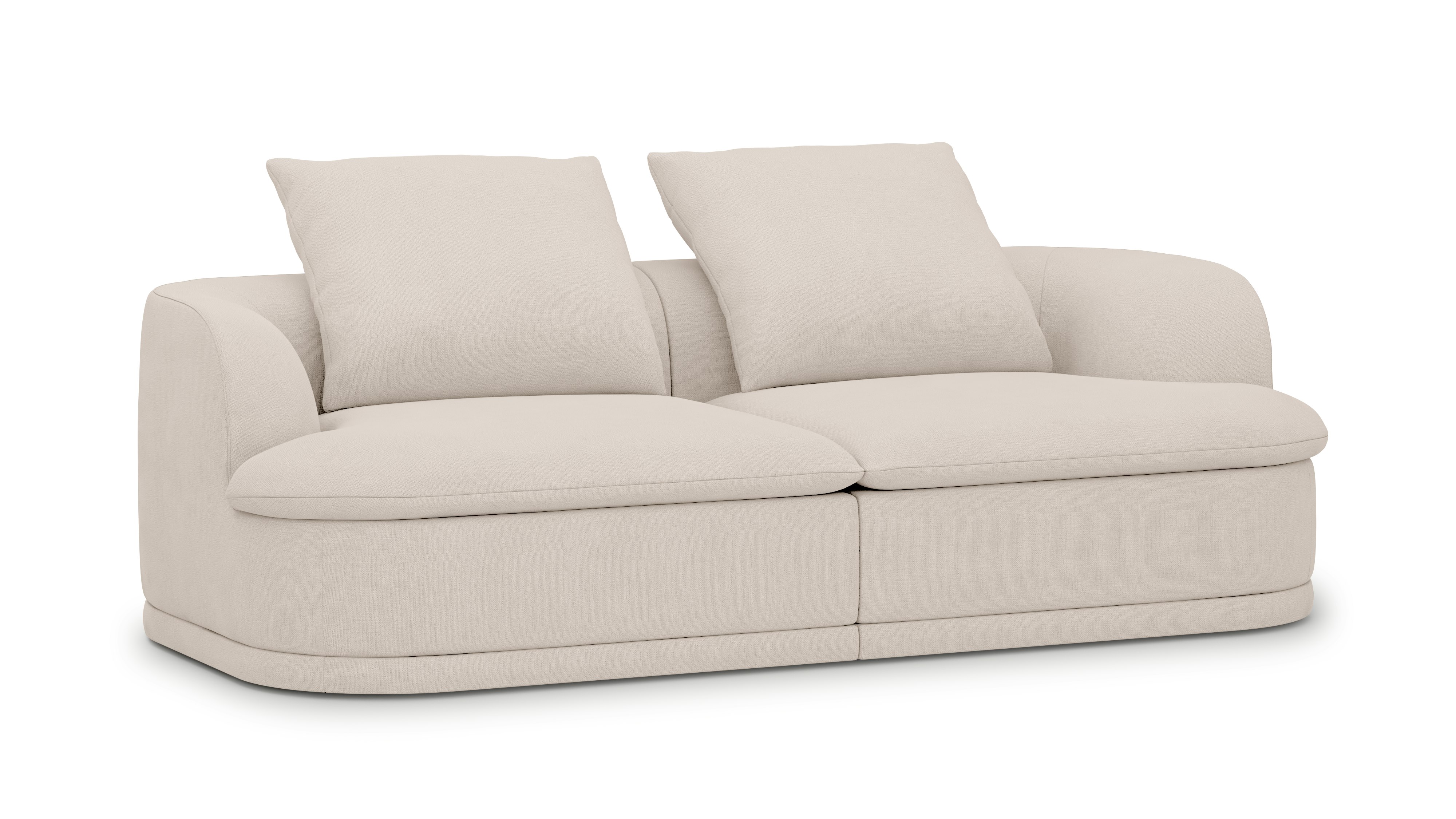 A Atlason Composed Modular Sofa in Snow viewed from an angle