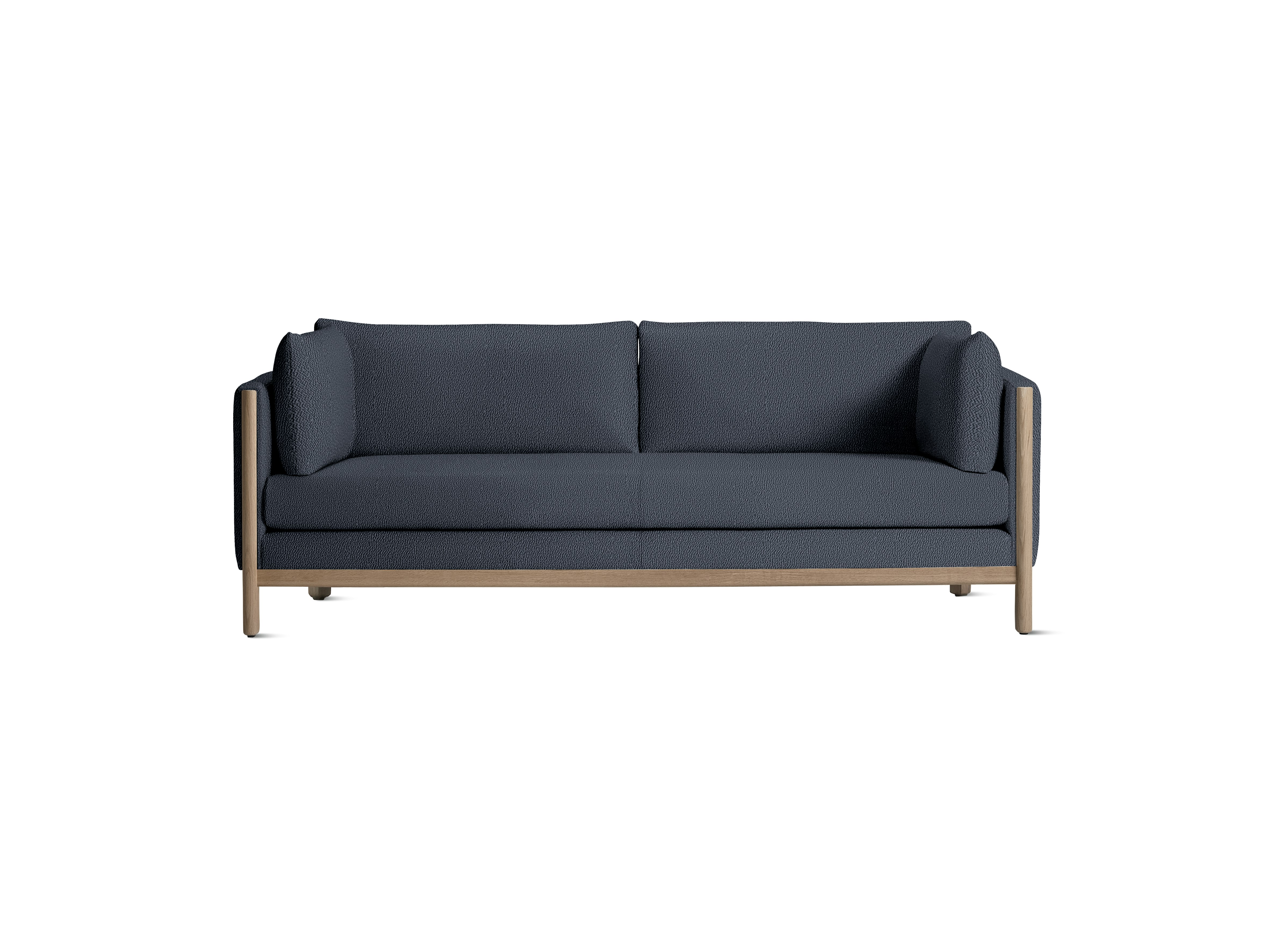 Emmy Sofa, 80 In, Turf, Blue Grey, Oak