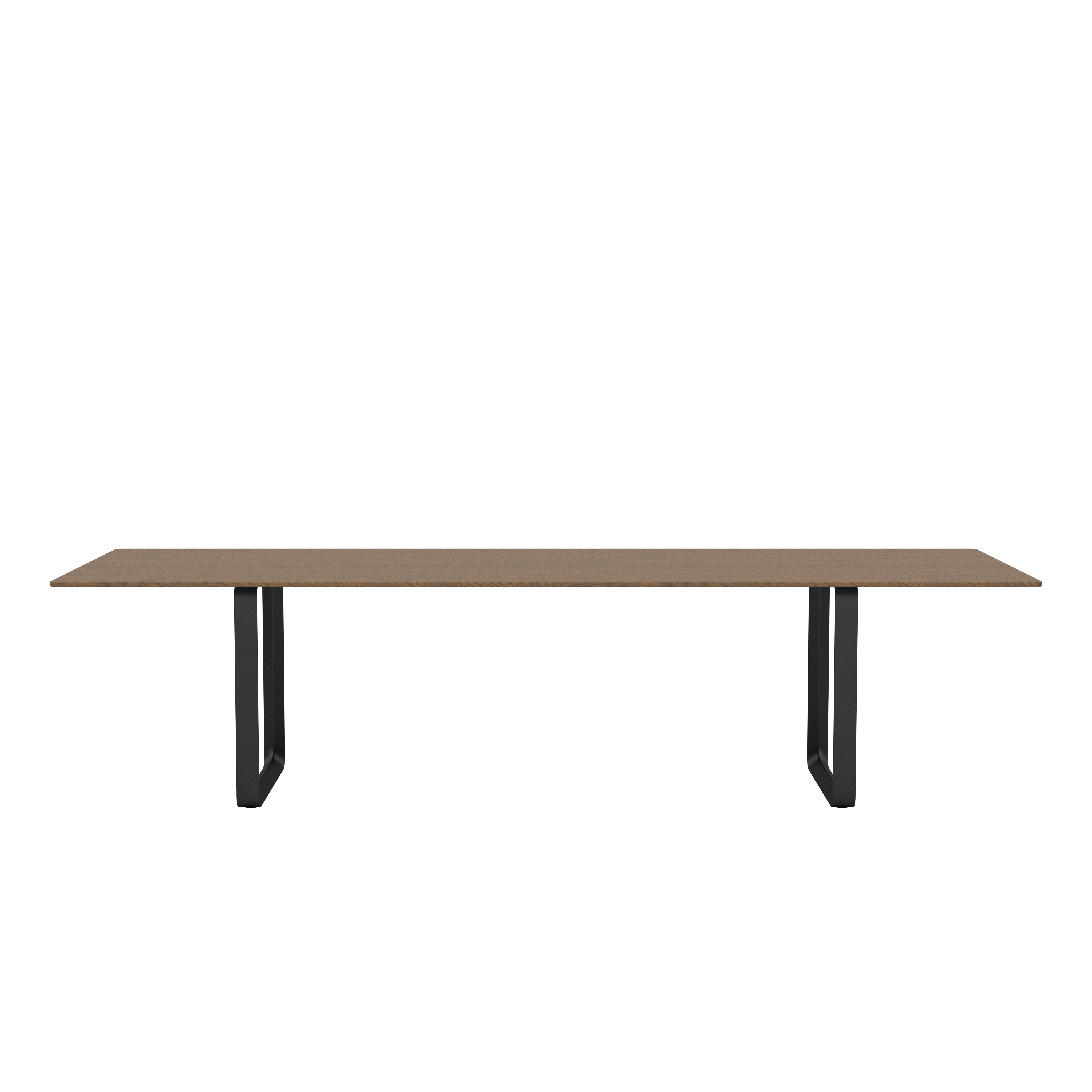 70/70 Table - 116 x 43,  Solid Smoked Oak/Black