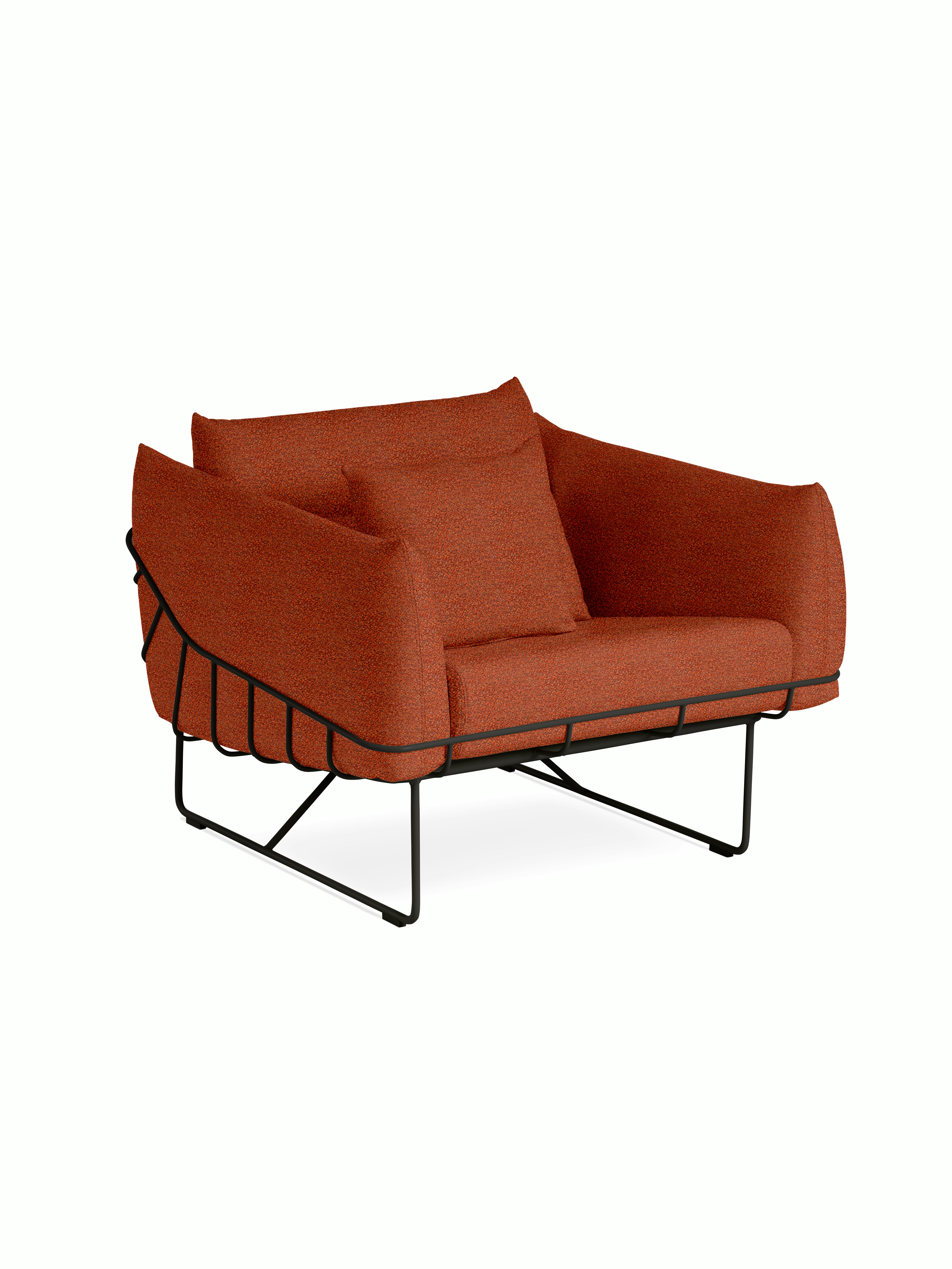 Wireframe Chair - Whim,  Terra Cotta,  Black