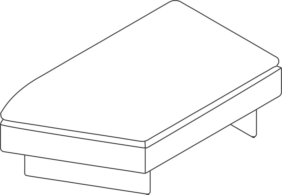A line drawing - Mantle Bench | 2 Seat | Outside Angle