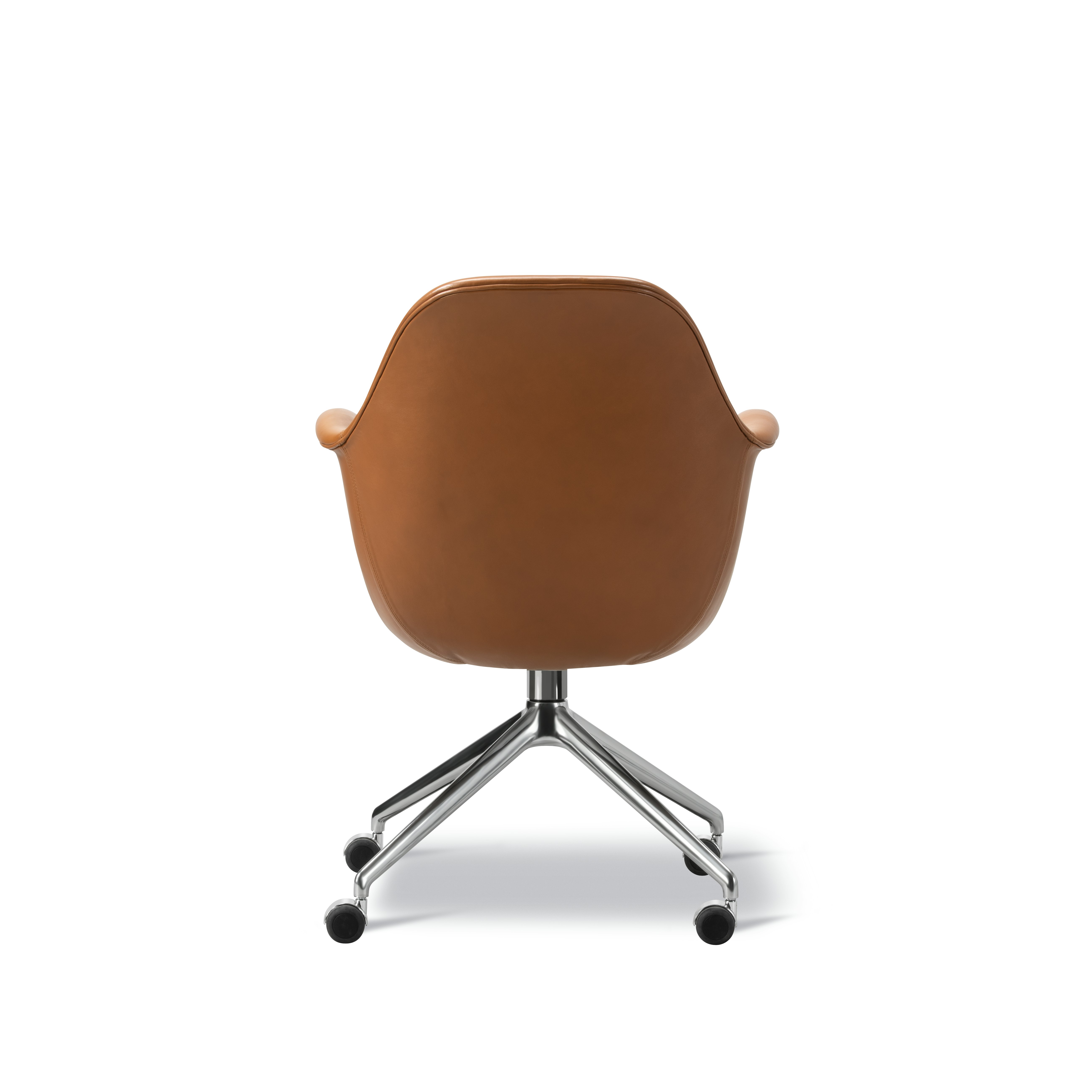 A Swoon Task Chair in 307Cognac viewed from behind.