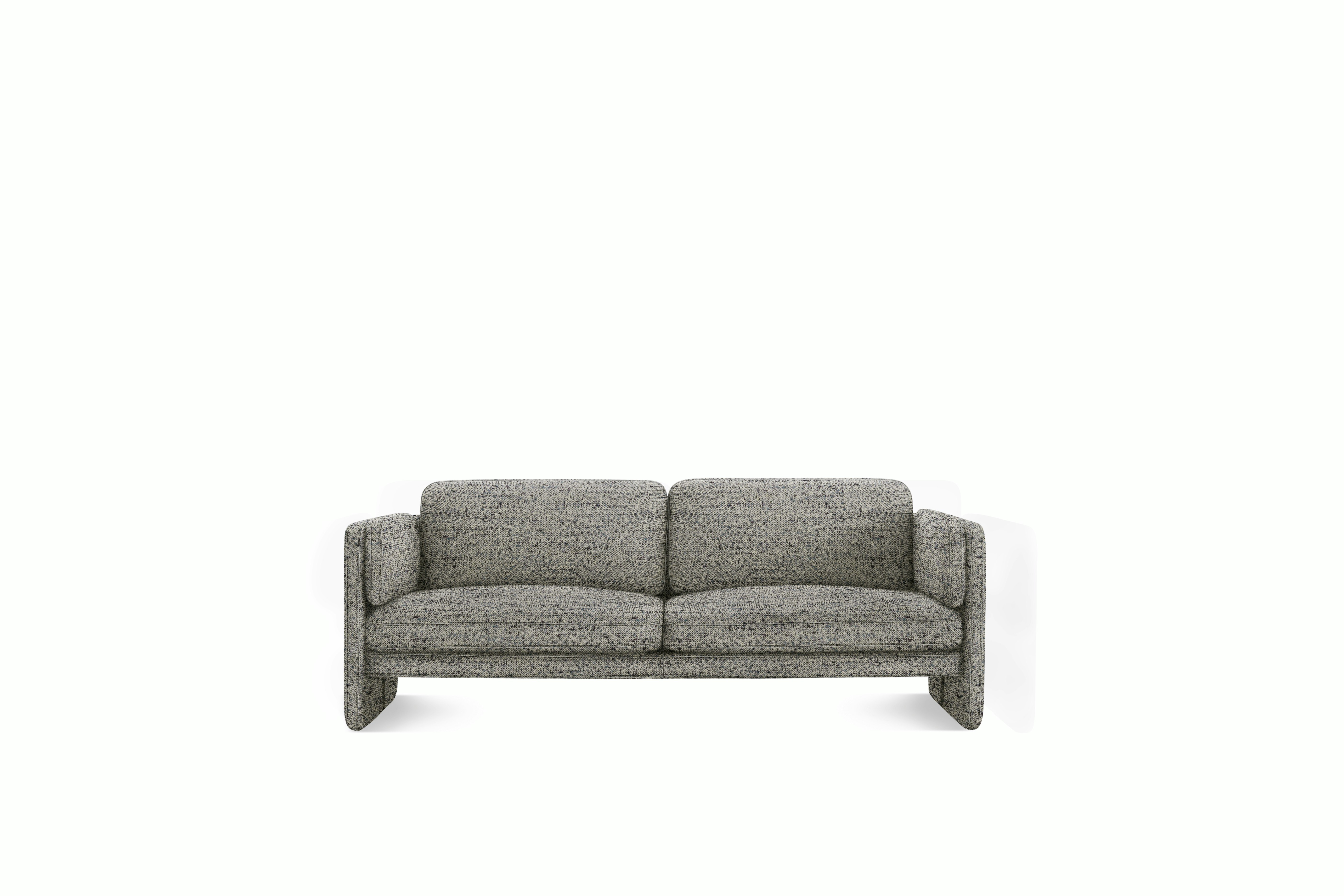 A Pastille Sofa in stilton viewed from the front.