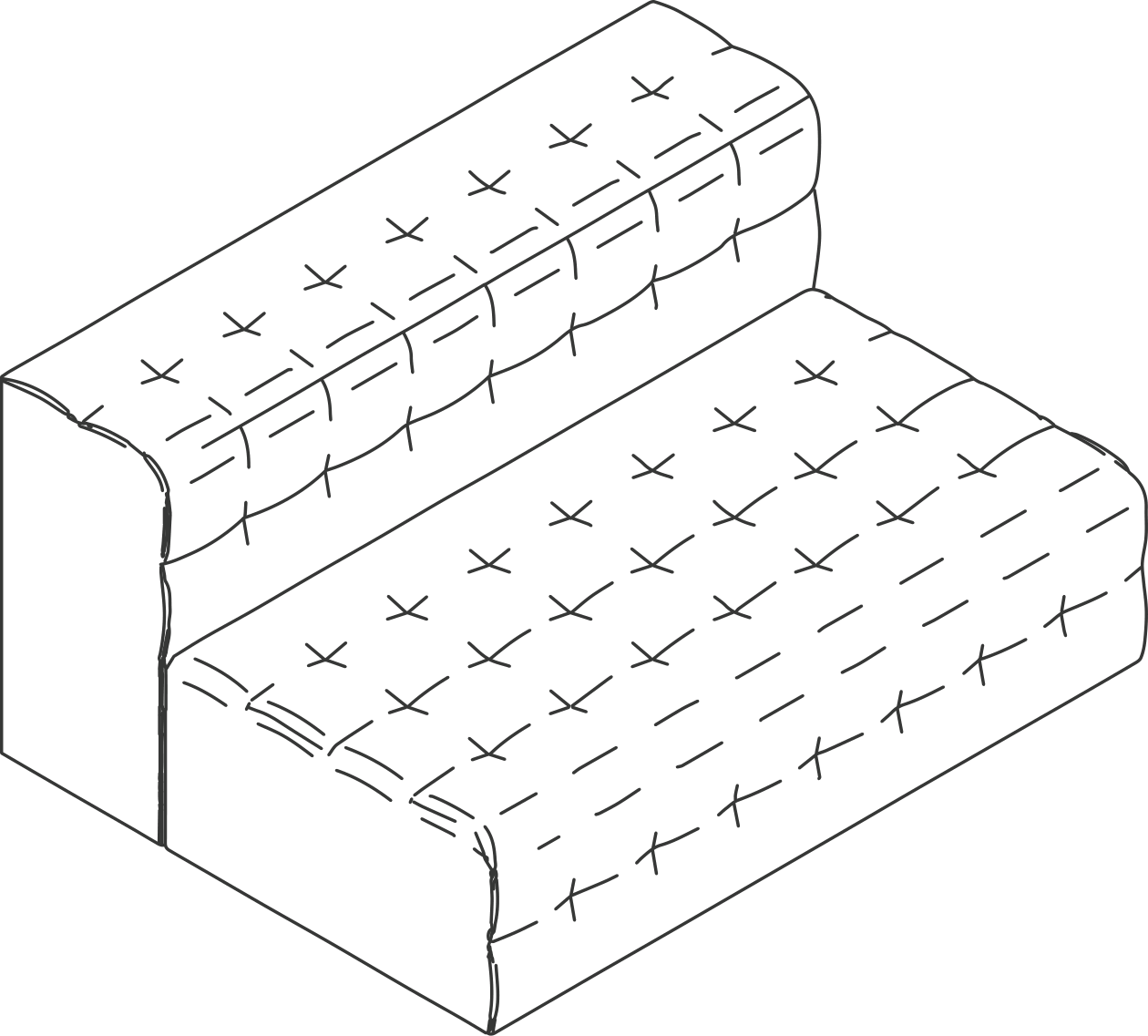 A line drawing - Rapport Settee | Armless