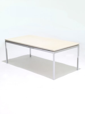 Florence Knoll Coffee Table with marble top and chrome legs