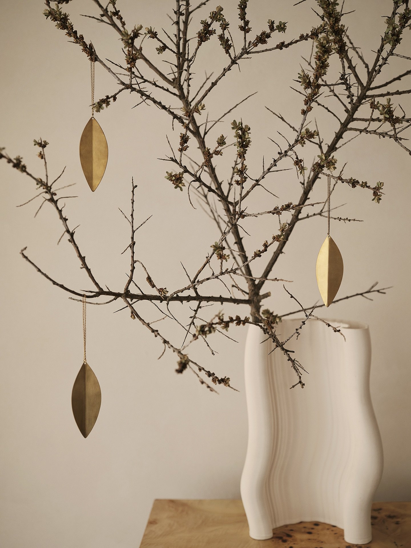 Leaf Brass Ornaments - Set of 4