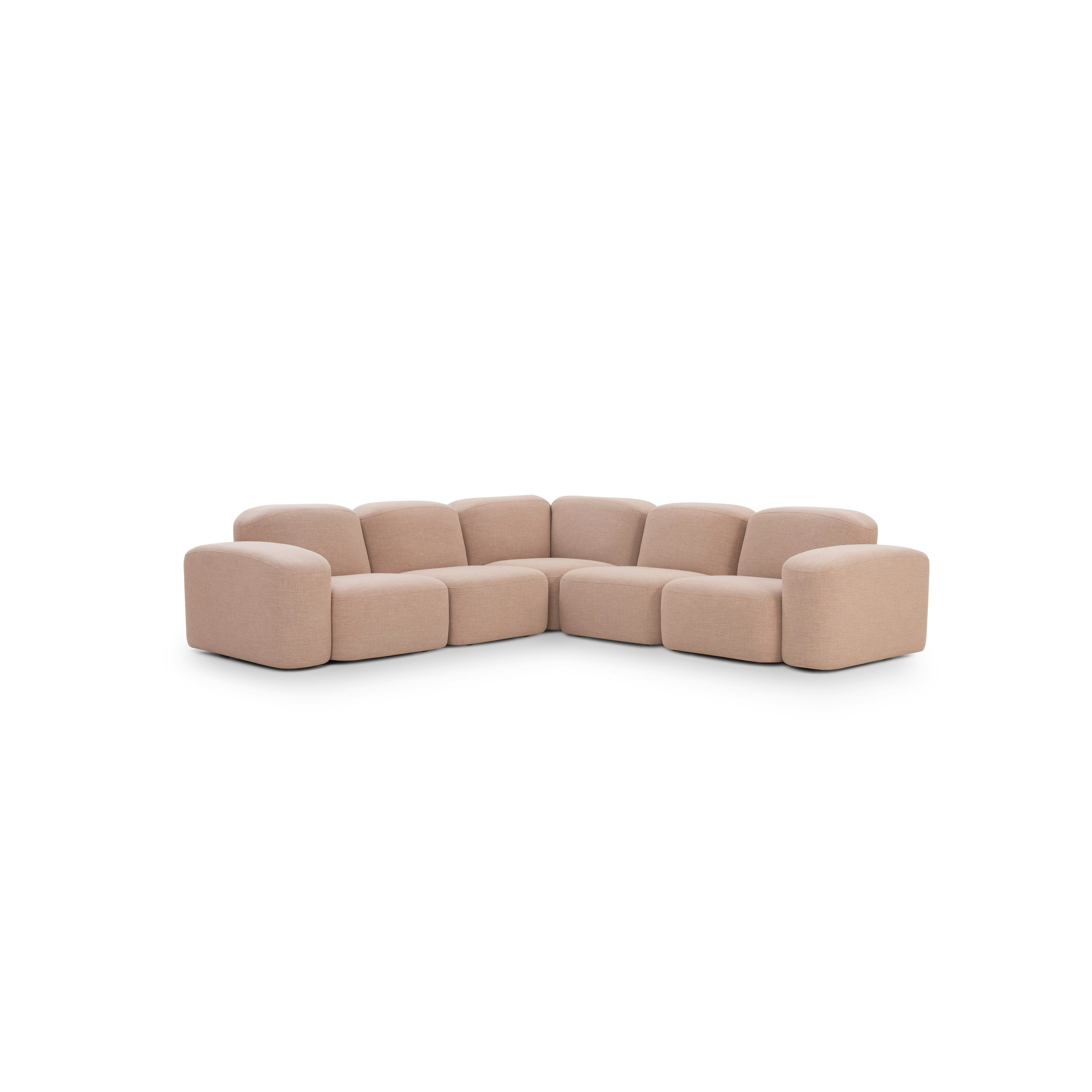 A Muse Corner Sectional in Byron: Biscuit viewed from the front.
