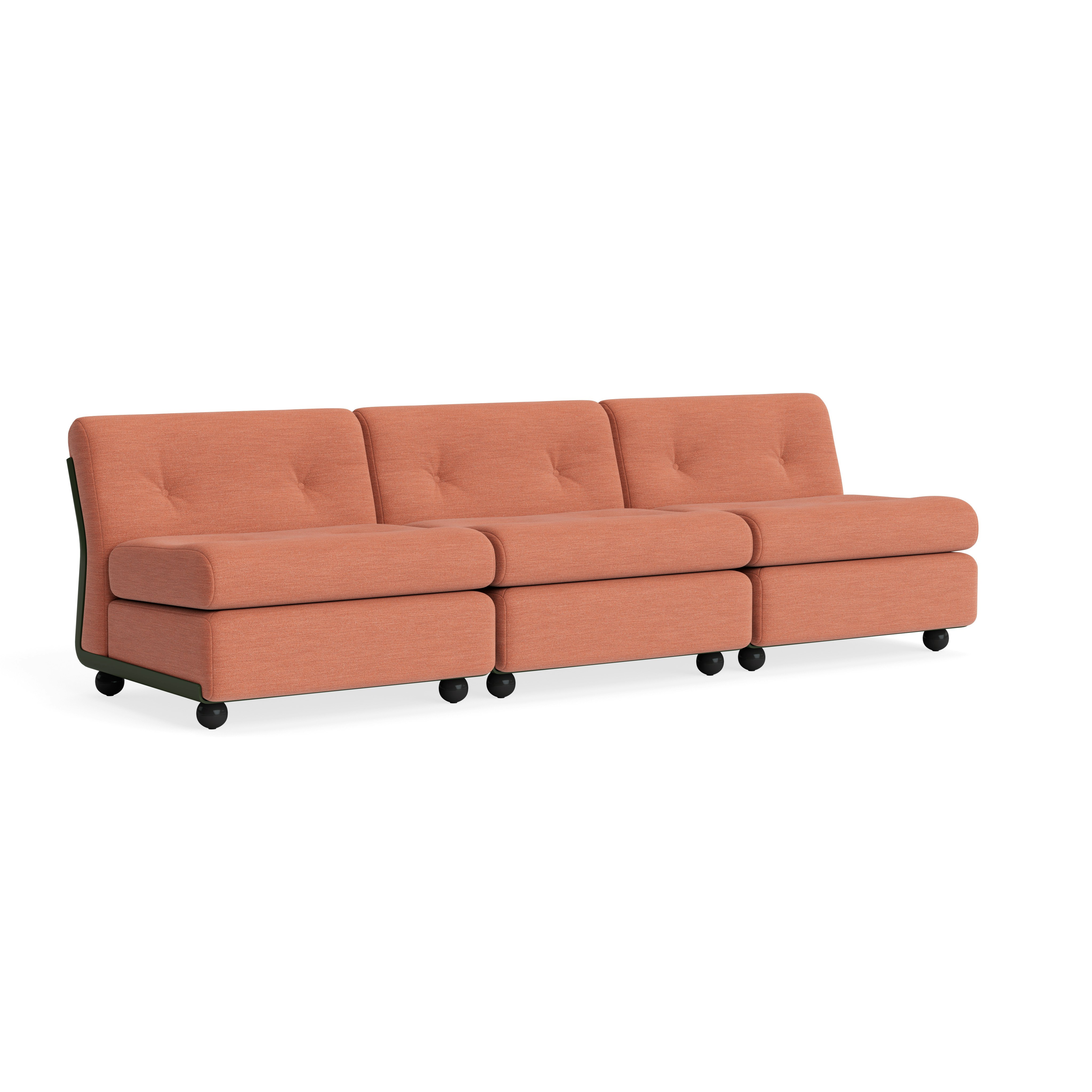 Amanta Sofa - Three Seater, Mode, Caramelized, Bottle Green