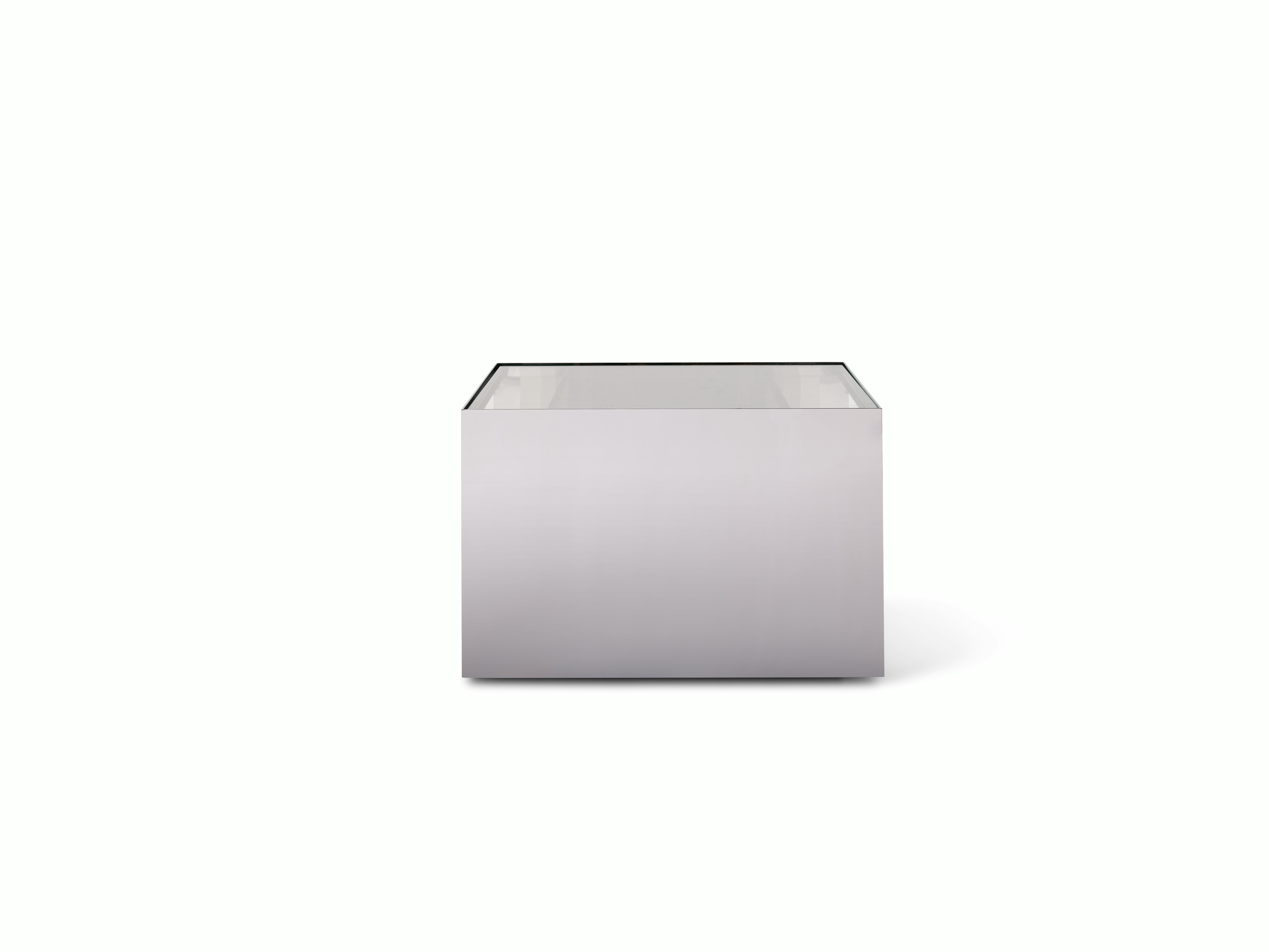 D Urso Occasional Tables - small,  stainless steel,  clear glass