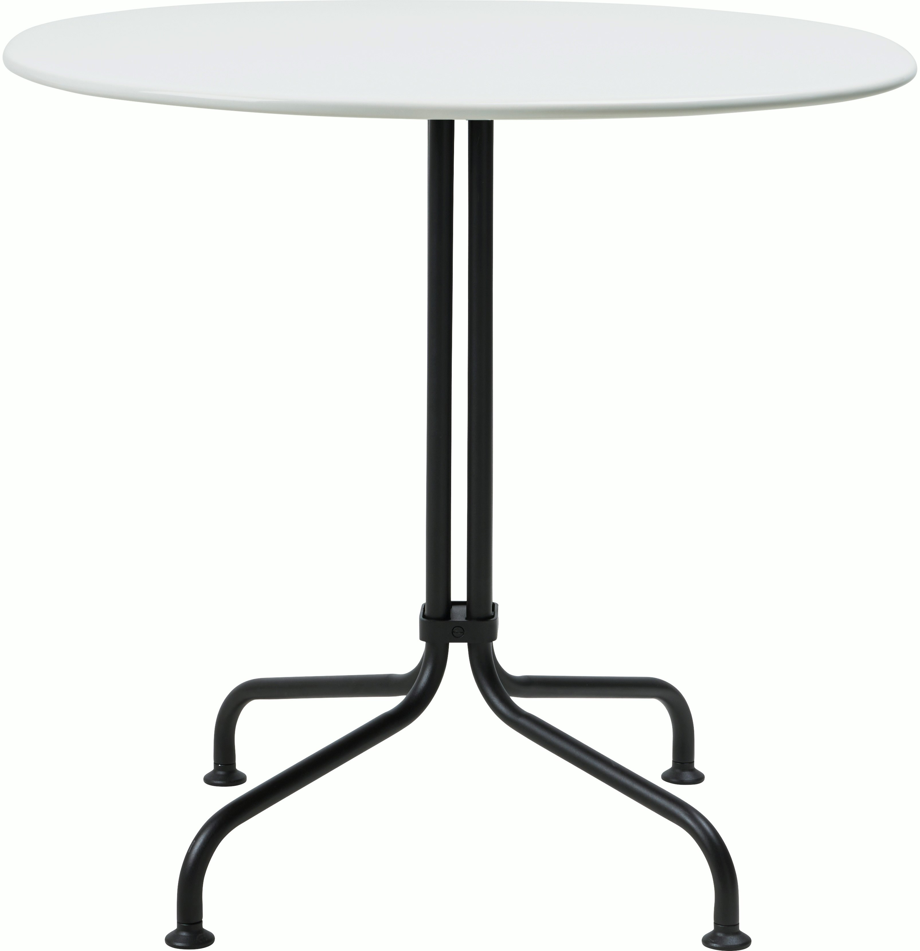 A Carmel Bistro Outdoor Dining Table in Calm White viewed from the front.