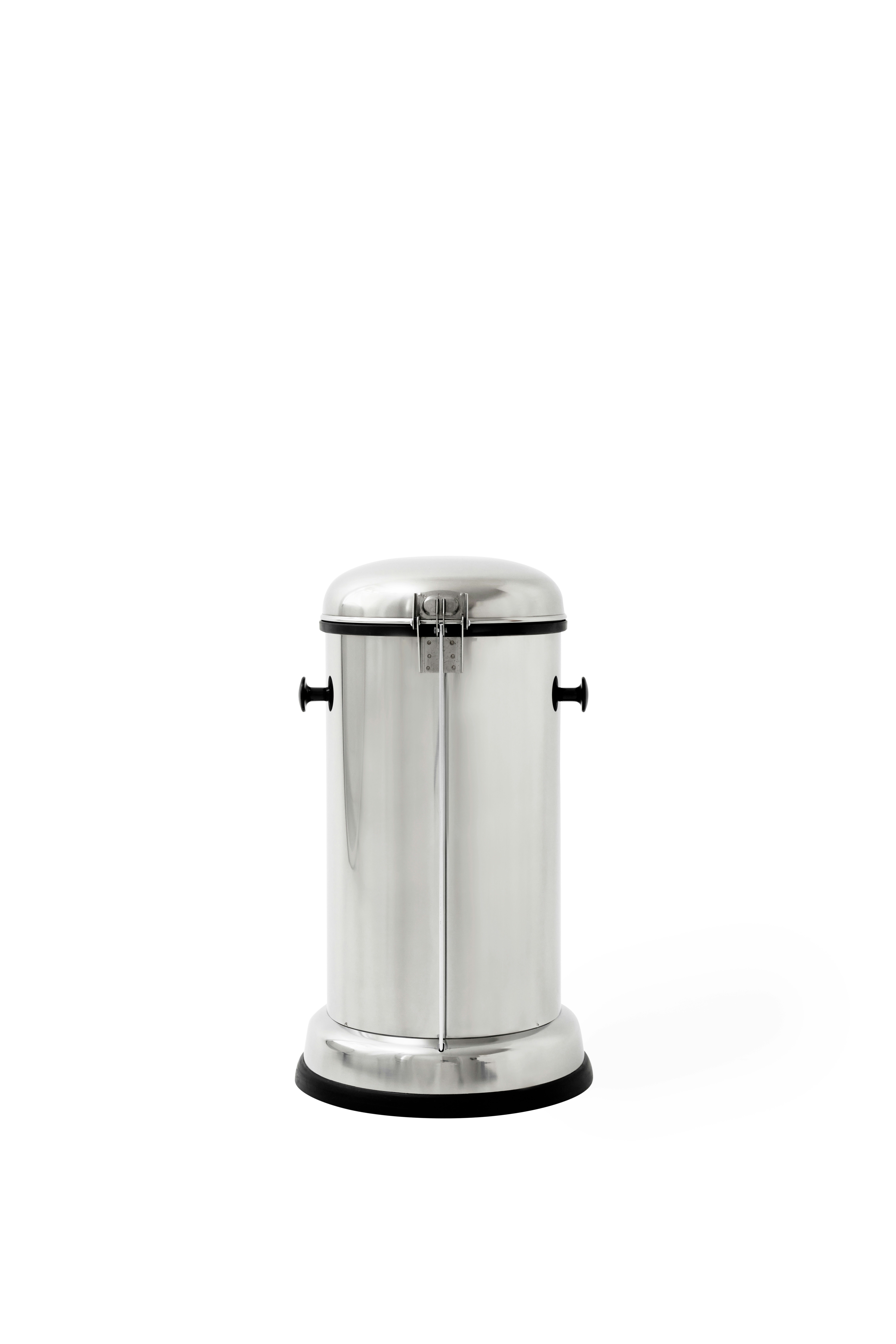 A Vipp Pedal Bin Viewed from behind.