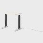 Renew Sit-To-Stand Desk - 23x34,  White Laminate,  Graphite Satin,  Polished Aluminum,  Standard Power