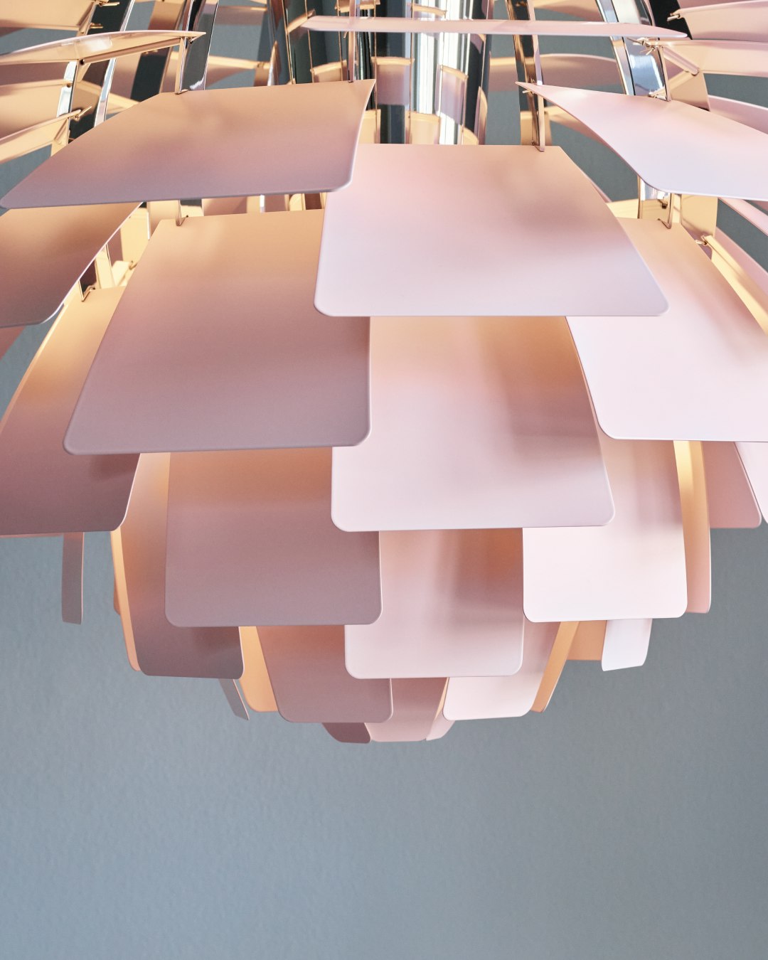 PH Artichoke Pendant - Medium, Pale Rose