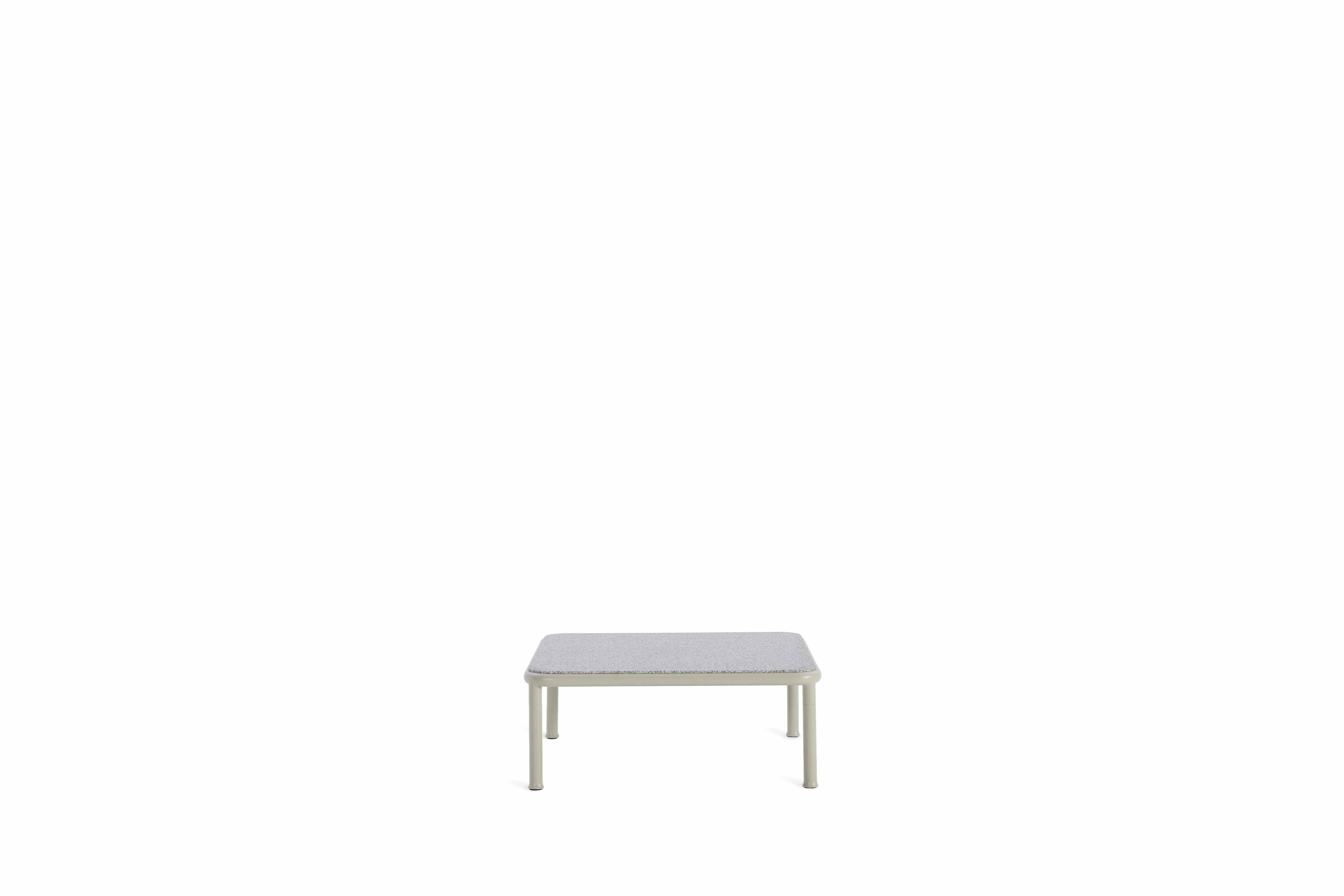 A Campus Outdoor Coffee Table in Pebble Grey viewed from the front.
