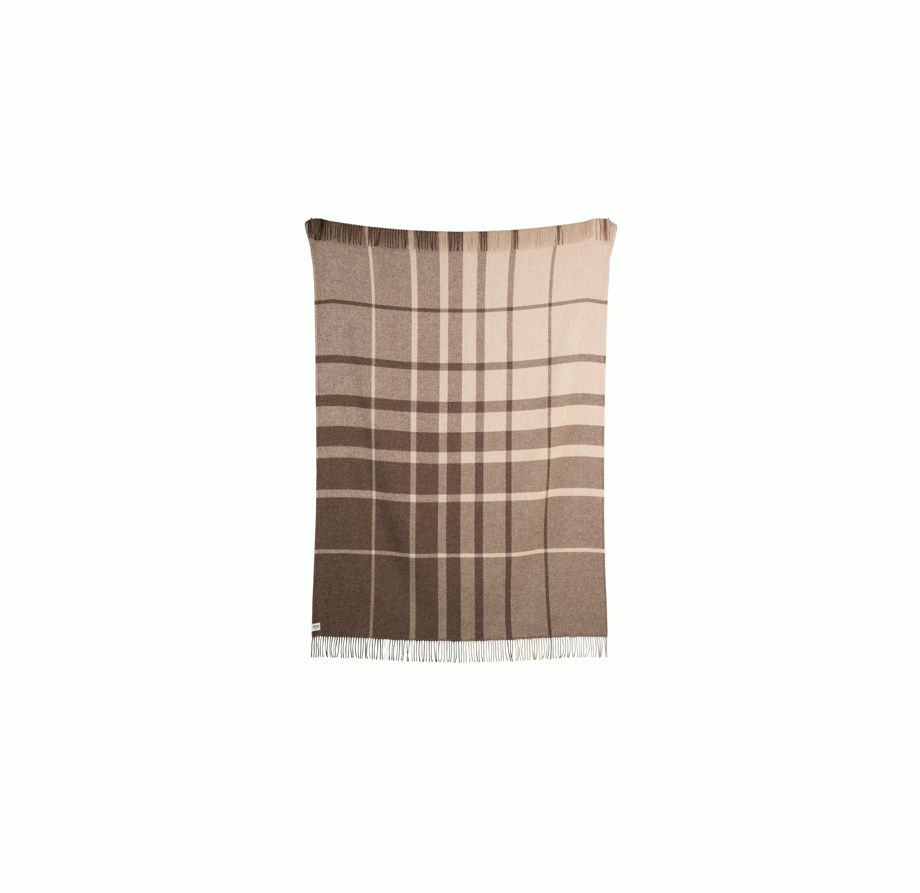 A Filos Throw in Brown viewed from the front.