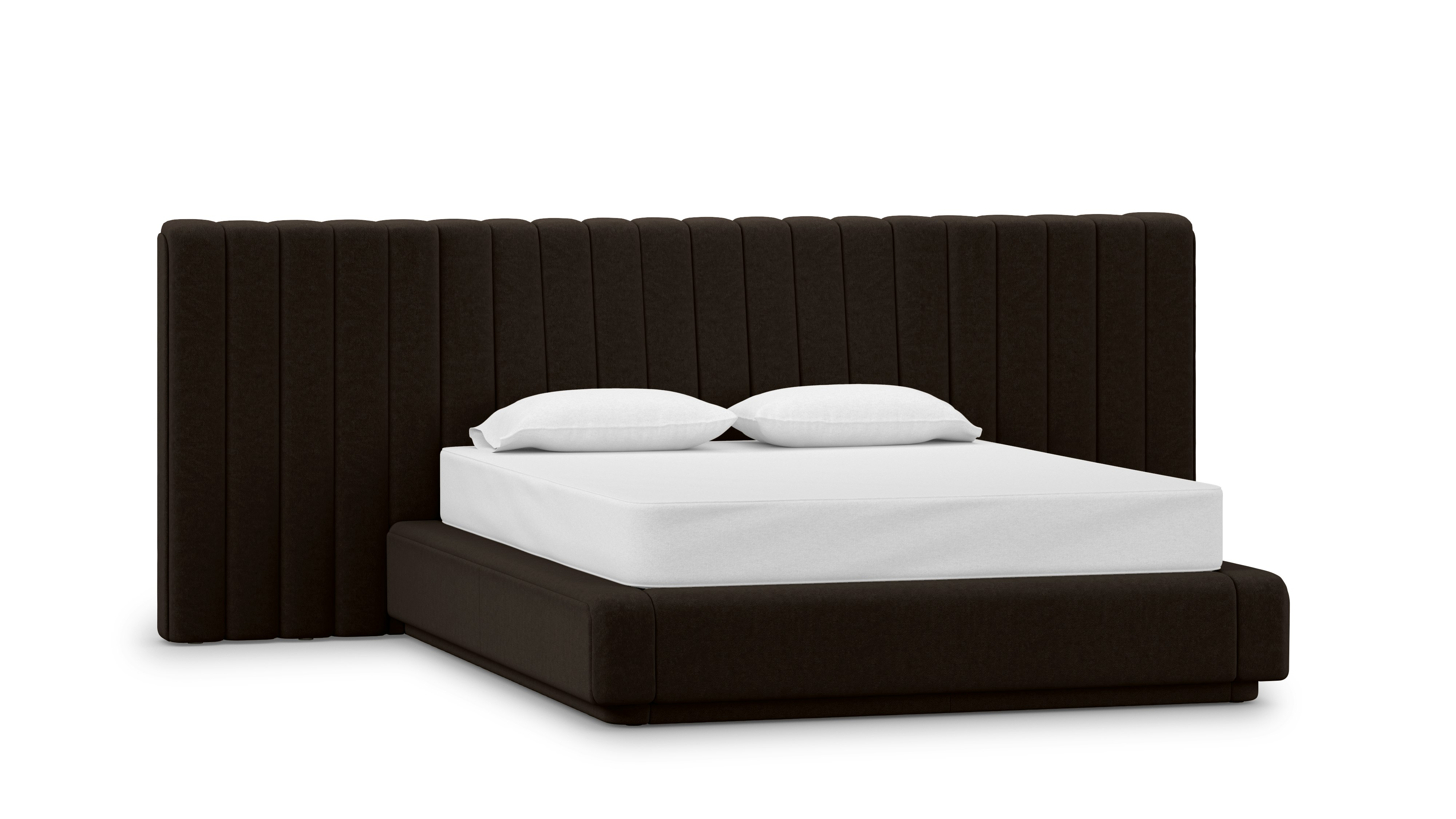 Ostling Bed - Queen,  Wide,  Crypton Sintra Velvet,  Mink