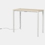 Spout S2S Table - 24" x 48"",  Veneer Clear on Ash,  Studio White,  Without Cable Tray,  With Storage Drawer,  Standard Height"