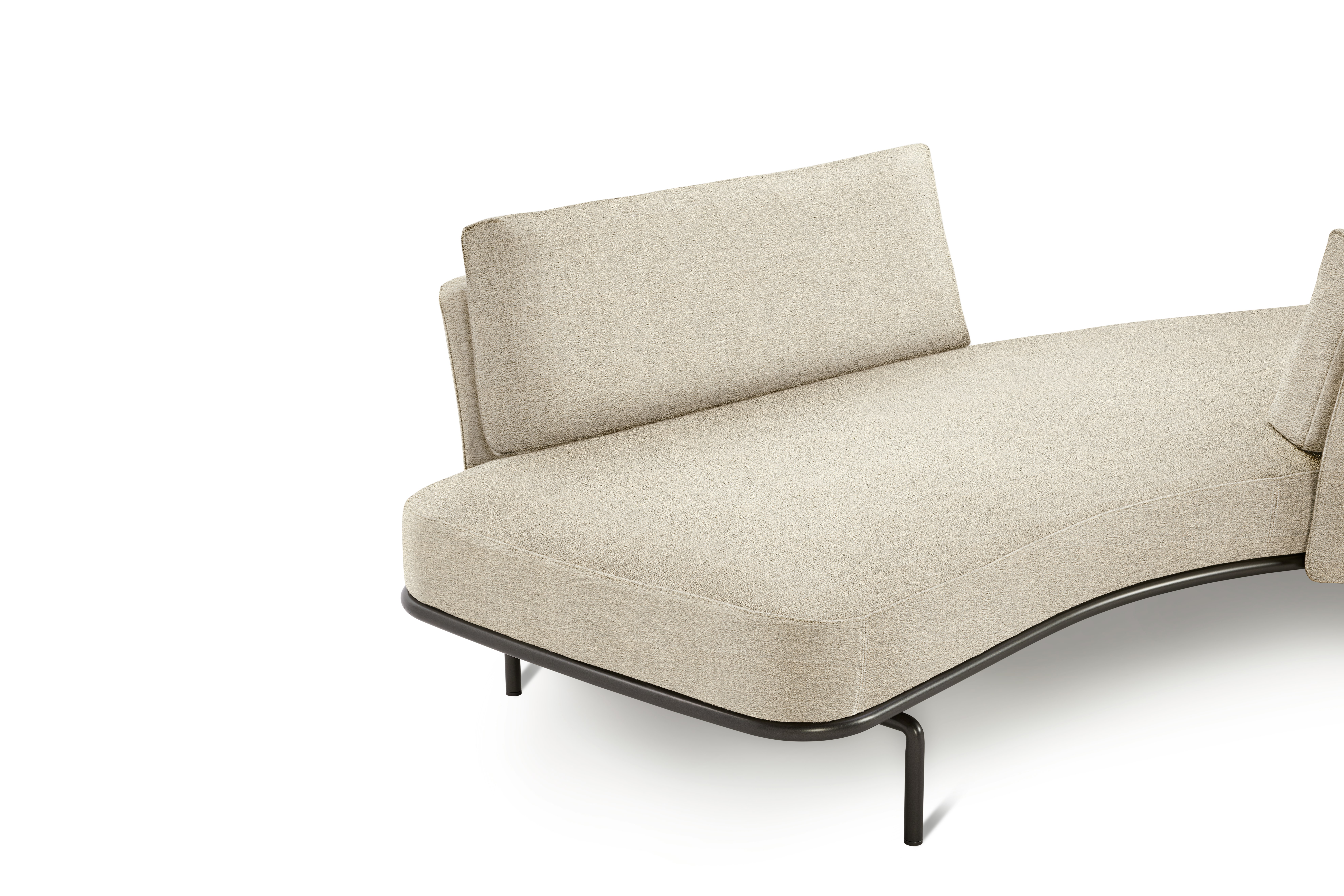 Panoramic Sofa - Left,  Medium / Large,  Curly,  Ivory,  Charcoal