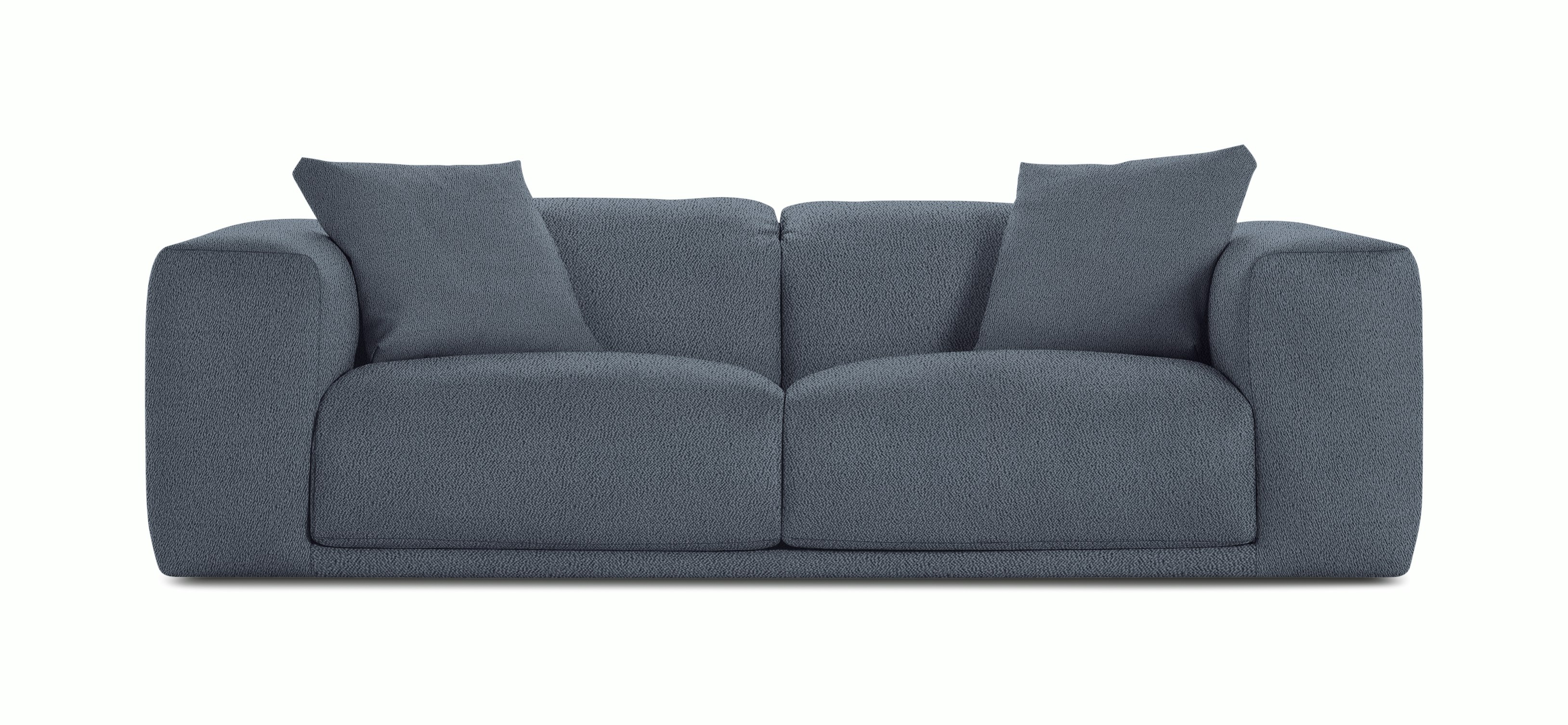 A Kelston Sofa in Blue Grey viewed from the front.