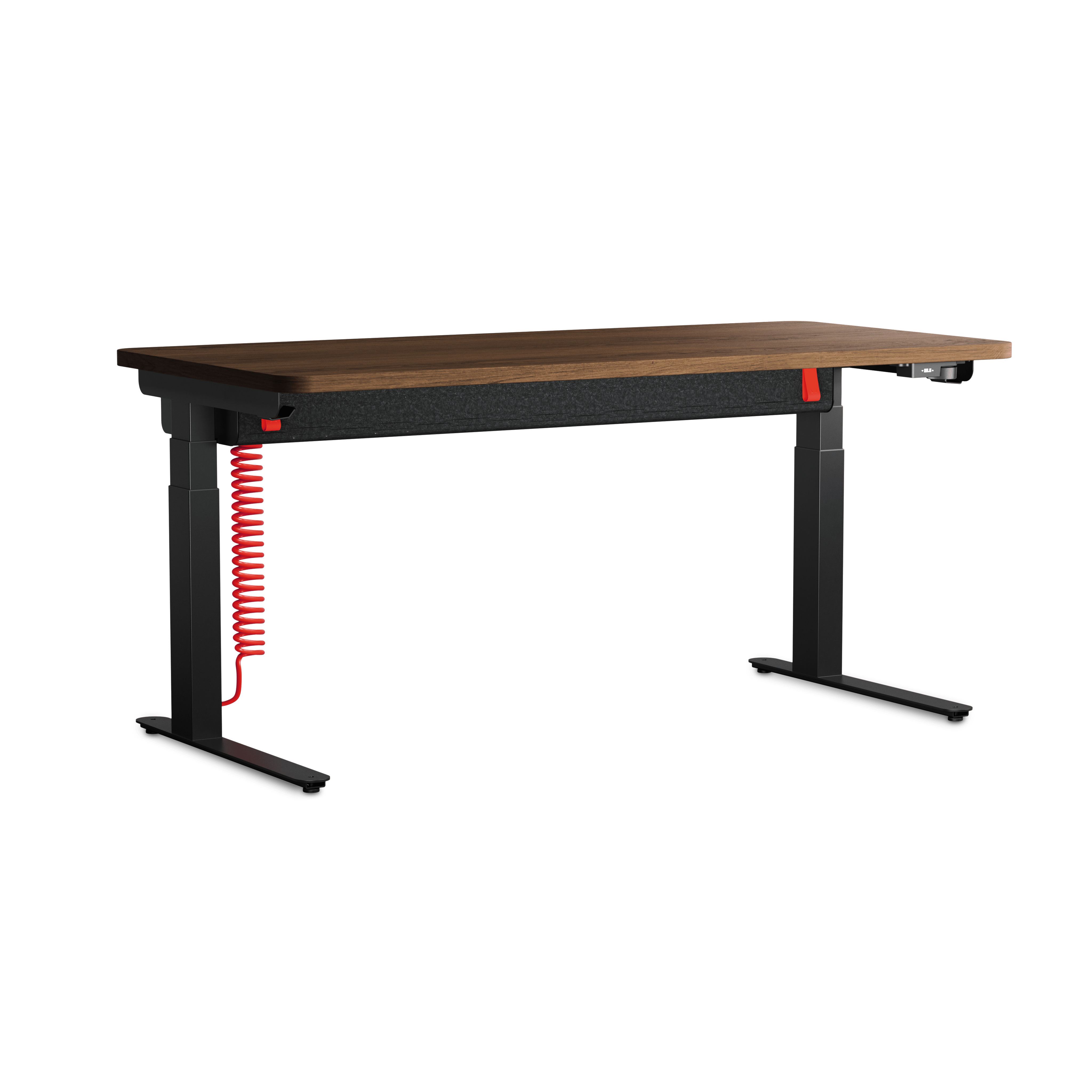 Coyl Gaming Desk - Black,  Medium Matte Walnut,  Cable Manager