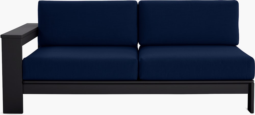 Pepin One Arm Sofa Module - left,   black,  navy-blue