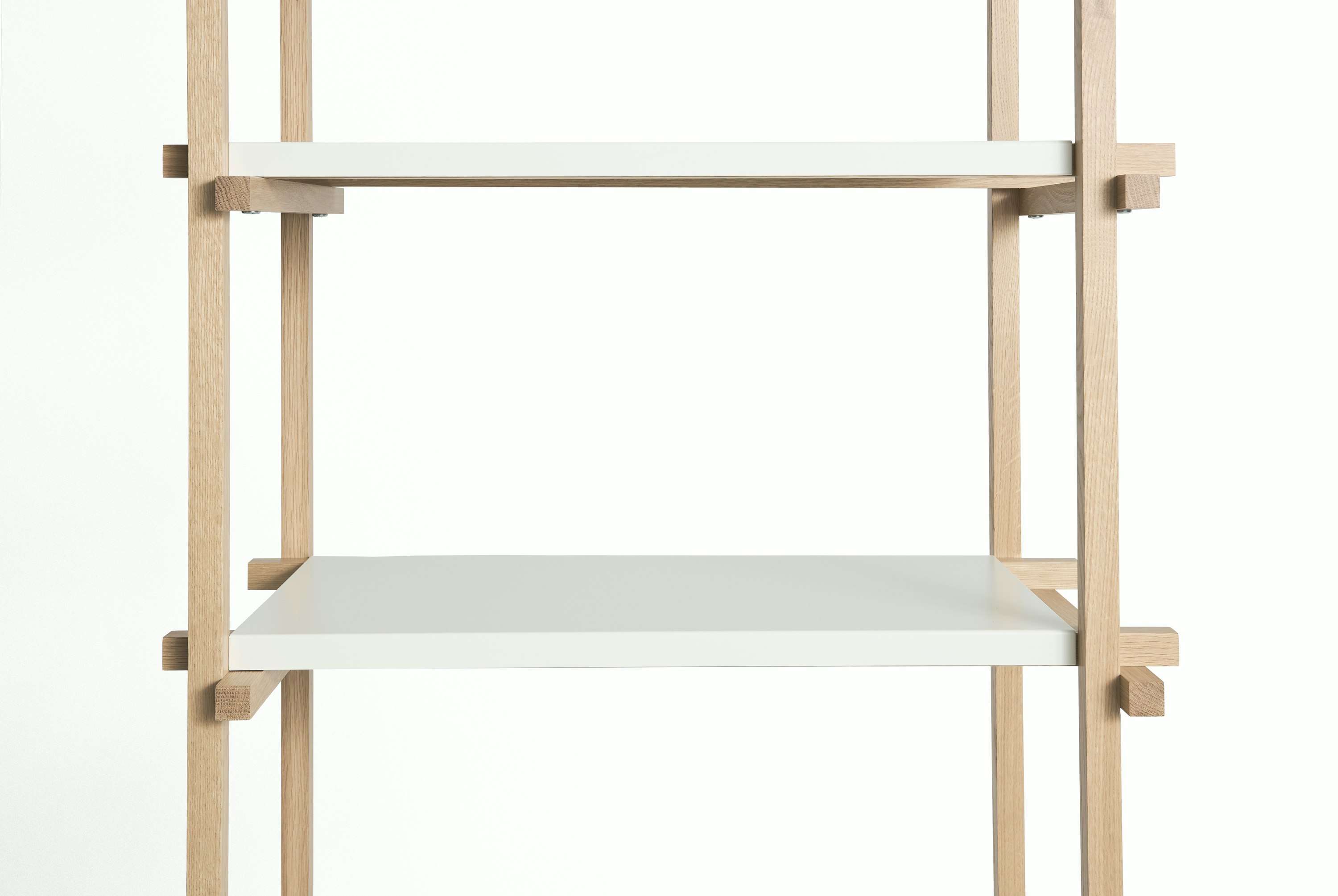 Woody Shelving 2.0 - Column High, Oak, Almond White