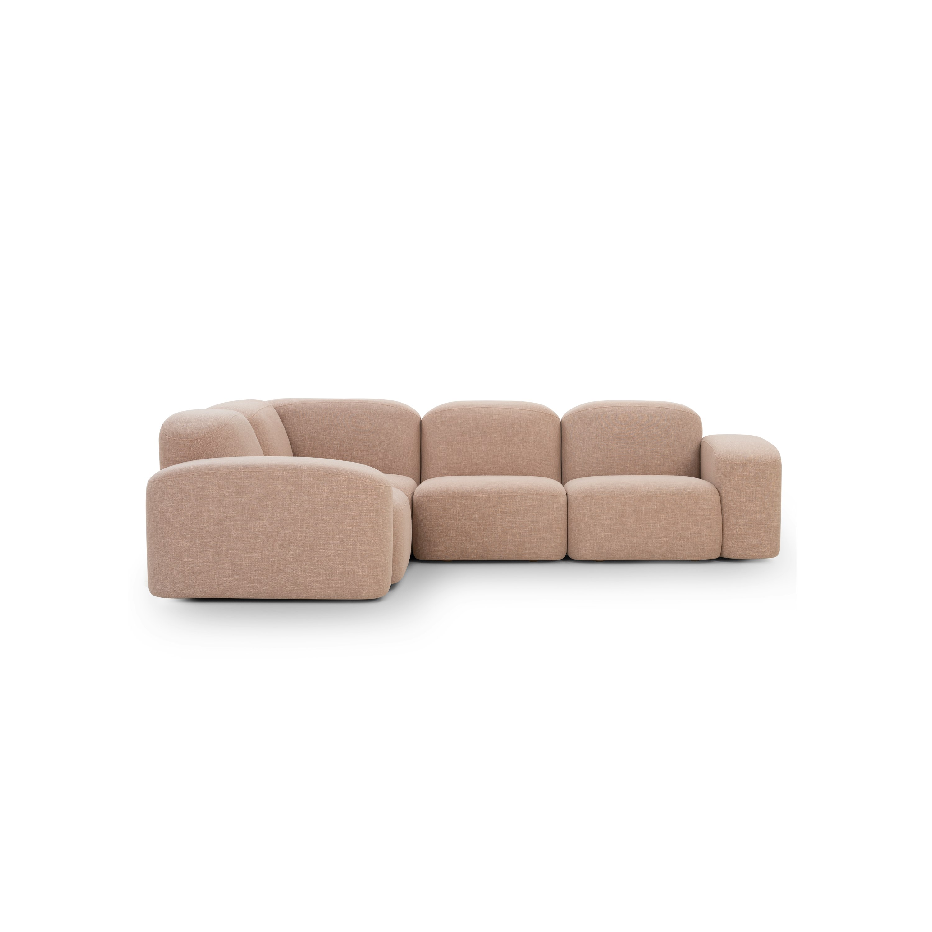 A Muse Corner Sectional in Byron: Biscuit viewed from an angle.