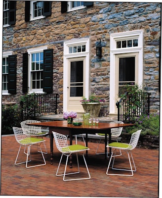 White Bertoia Side Chair Residential Outdoor Use