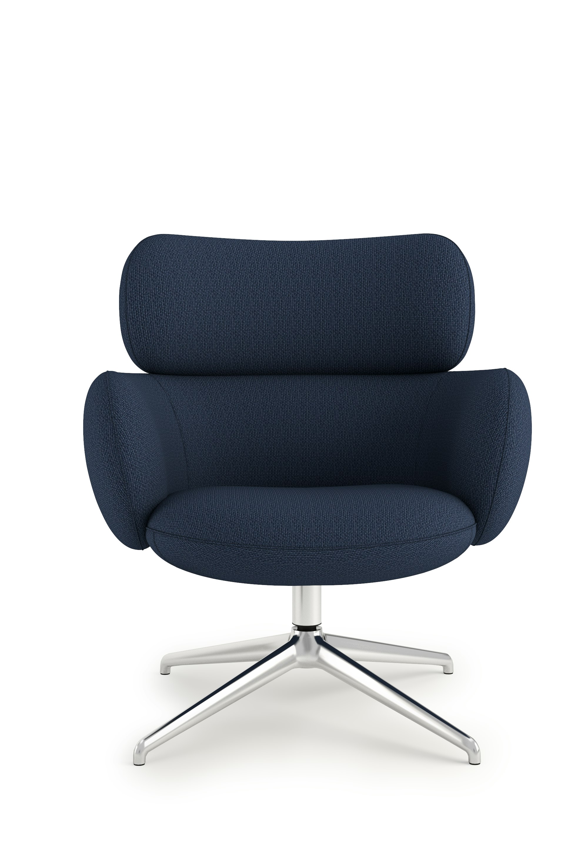 Blis Swivel Chair  - Chrome, Pebble Weave, Lapis