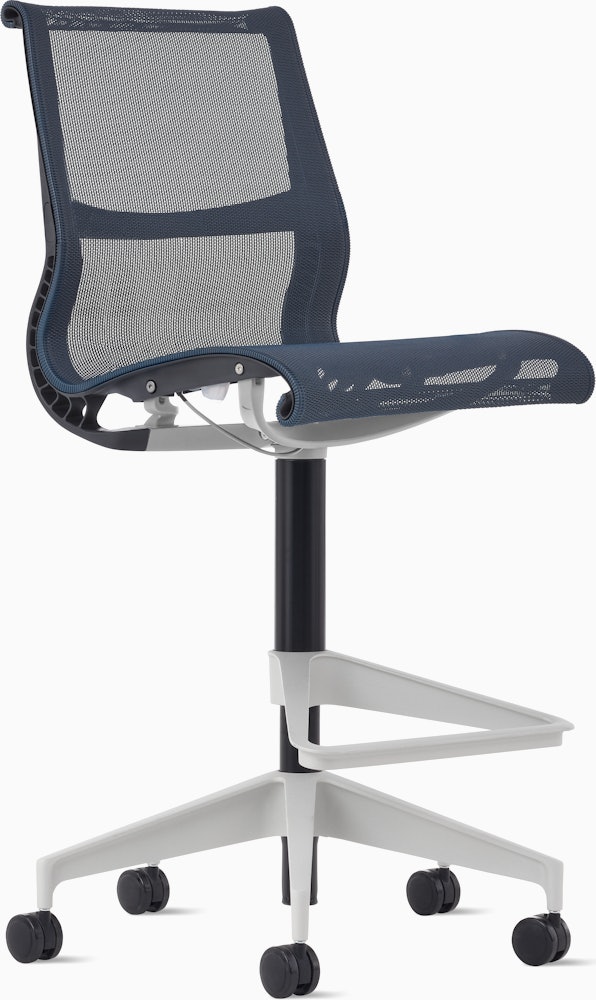 Setu Stool - No Arms,  Intercept,  Nightfall,  Graphite,  Silver Alloy