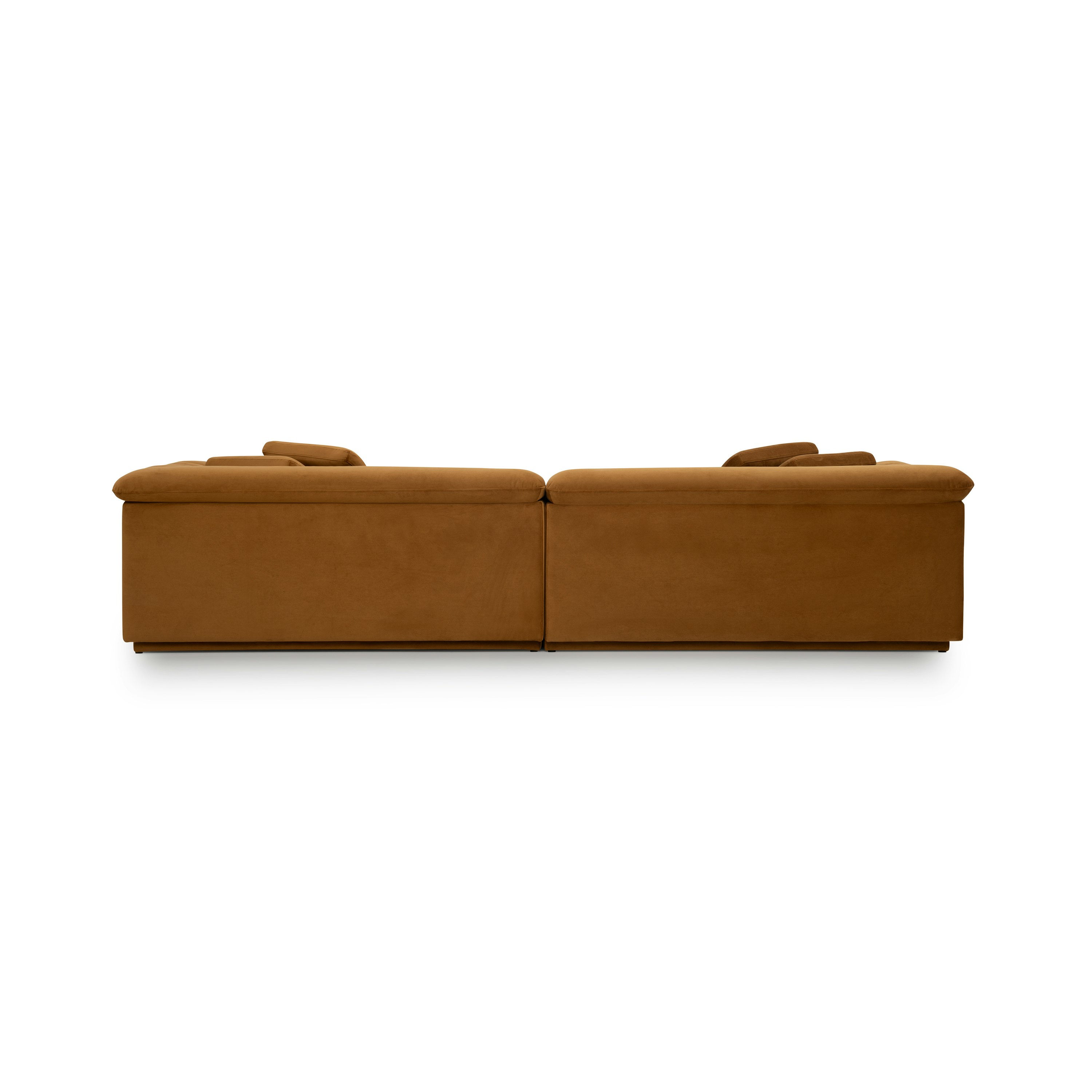 Float Sofa - 4 Seat Sofa, SE Malibu Velvet, Cognac