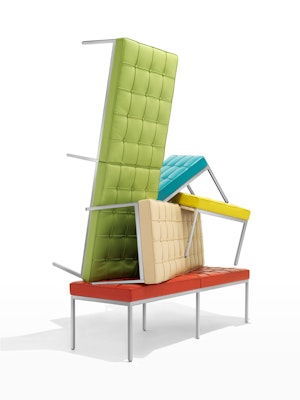 Florence Knoll Bench in Spinneybeck leather upholstery.