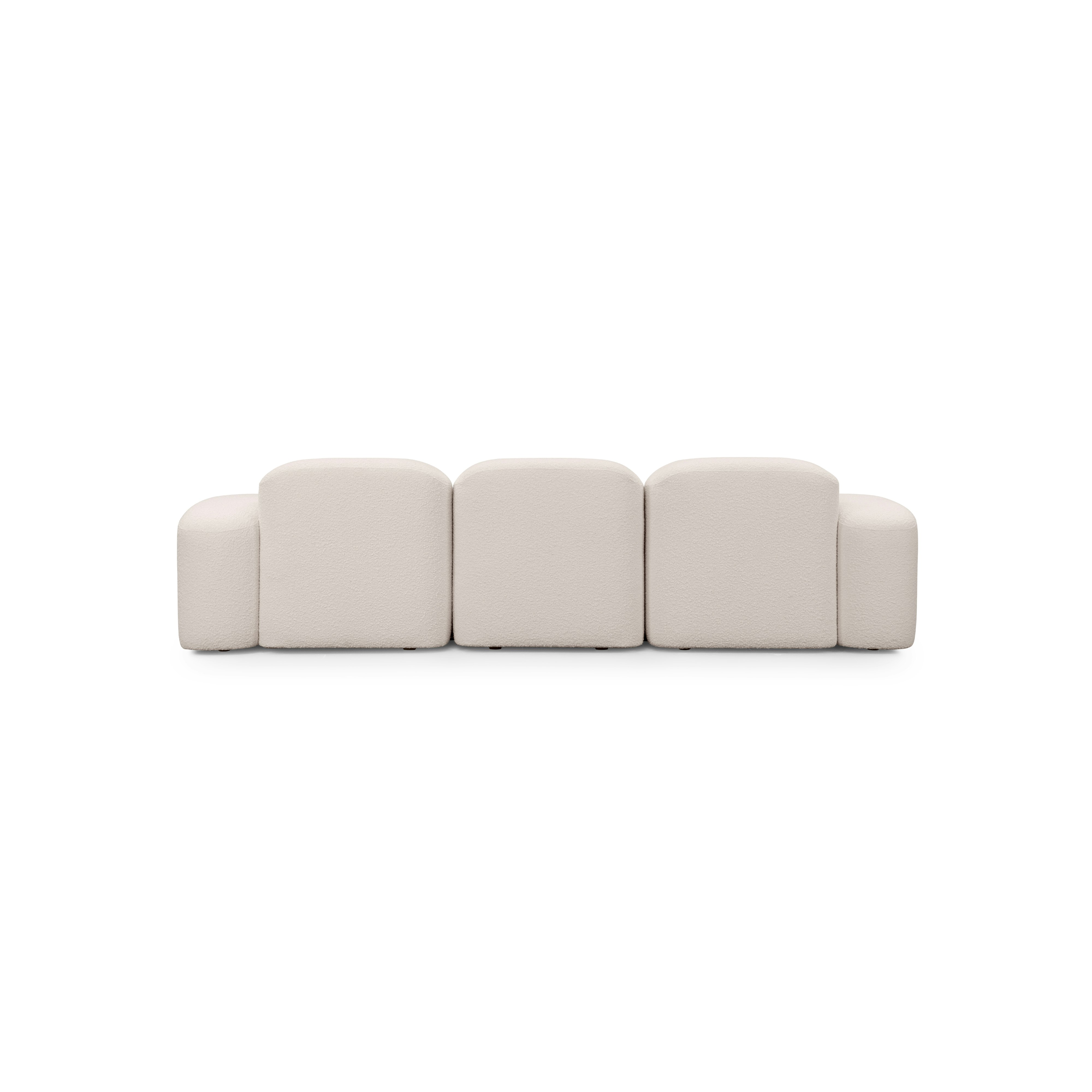 Muse Sectional Chaise - 3 Seater, Boucle, La Creme, LAF