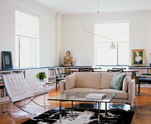 Bertoia Side Chairs with Divina Lounge Settee and Saarinen Side Table