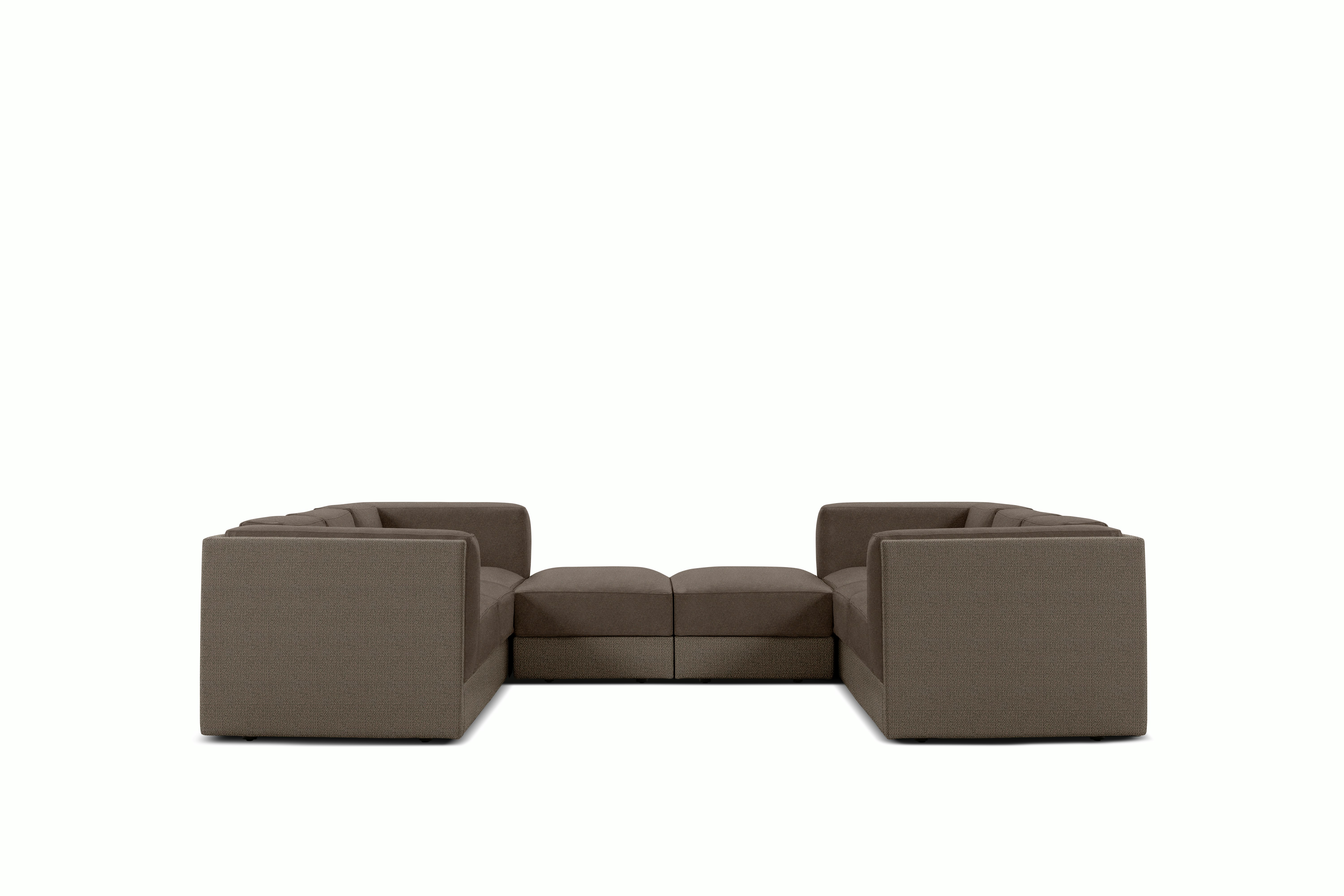 Symme U-Sectional - Fabric Frame,  Pebble Weave,  Bark,  Pecora,  Chocolate