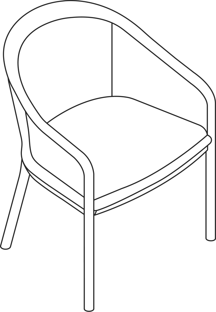 A line drawing - Landmark Chair | Standard Arms