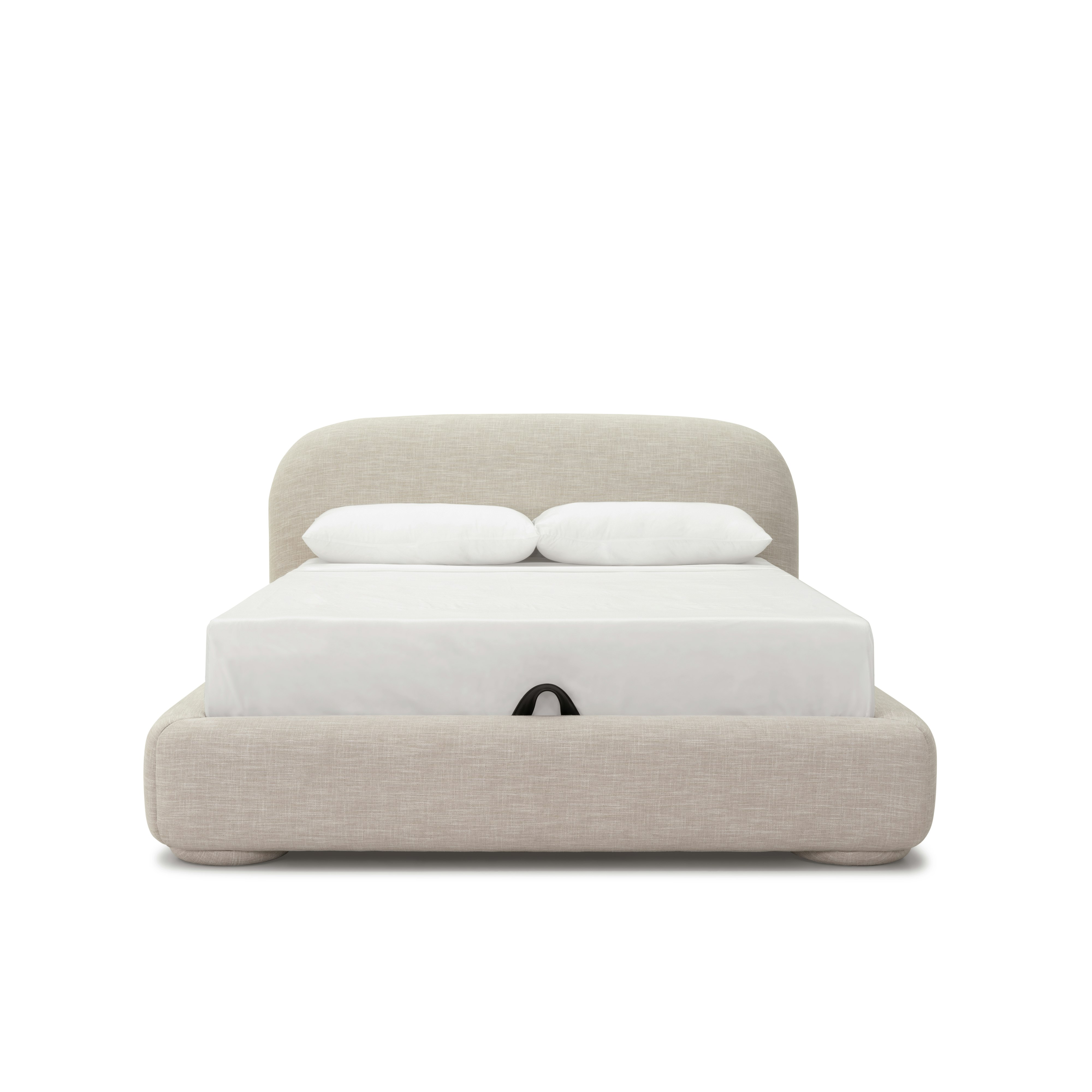 Lull Bed - Queen, Storage, Fabric, Byron, Oyster