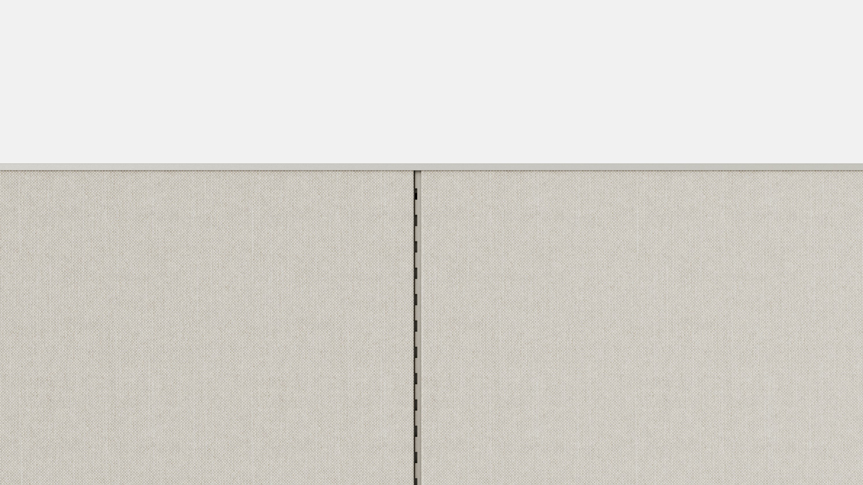 A detail rendering of the seam between two panels and the trim edge at the top of the panels.