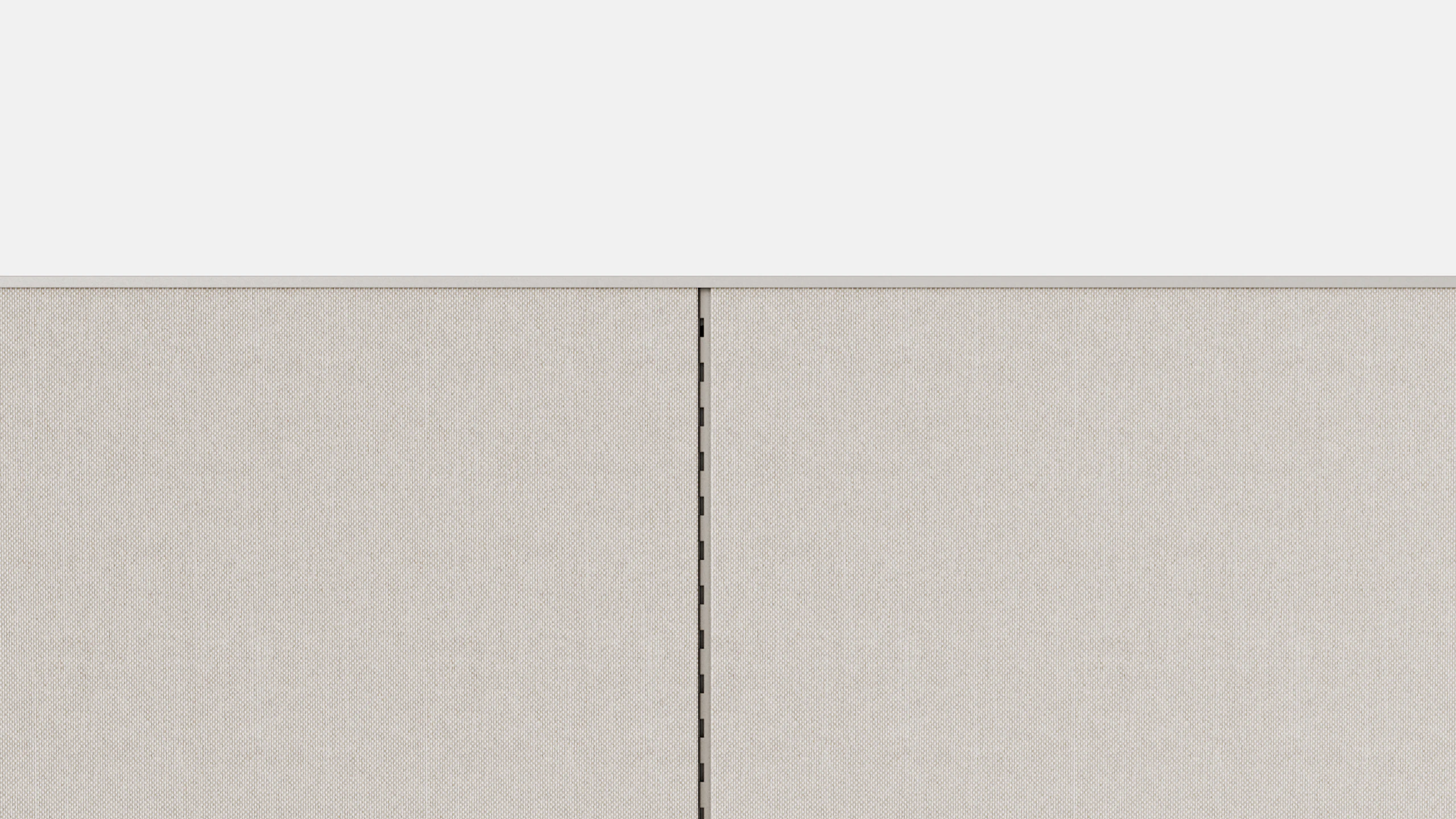 A detail rendering of the seam between two panels and the trim edge at the top of the panels.