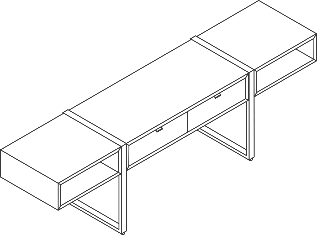A line drawing - Highline Credenza | 1 High