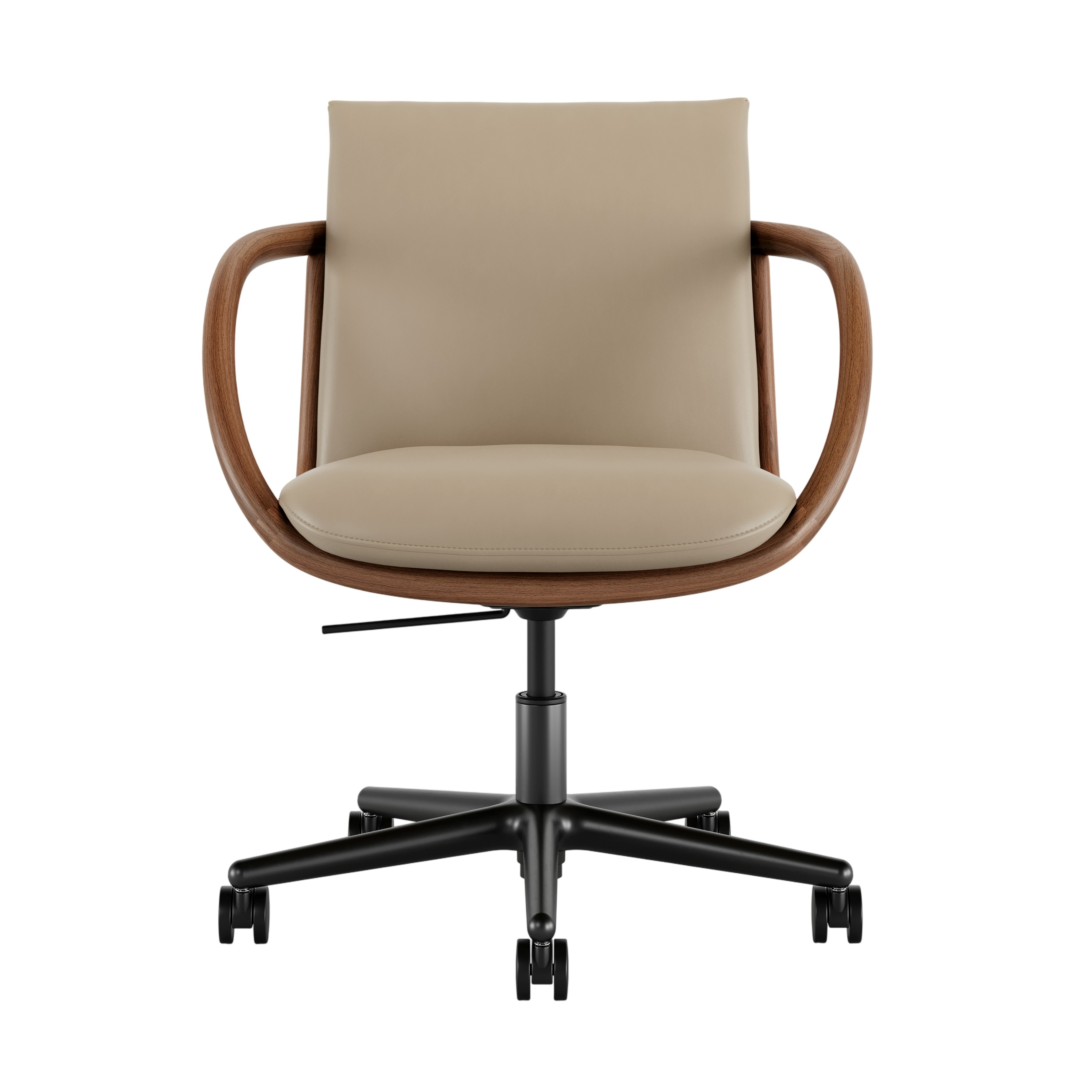 Full Loop Task Chair - Bristol Leather Champagne,  Walnut,  Black