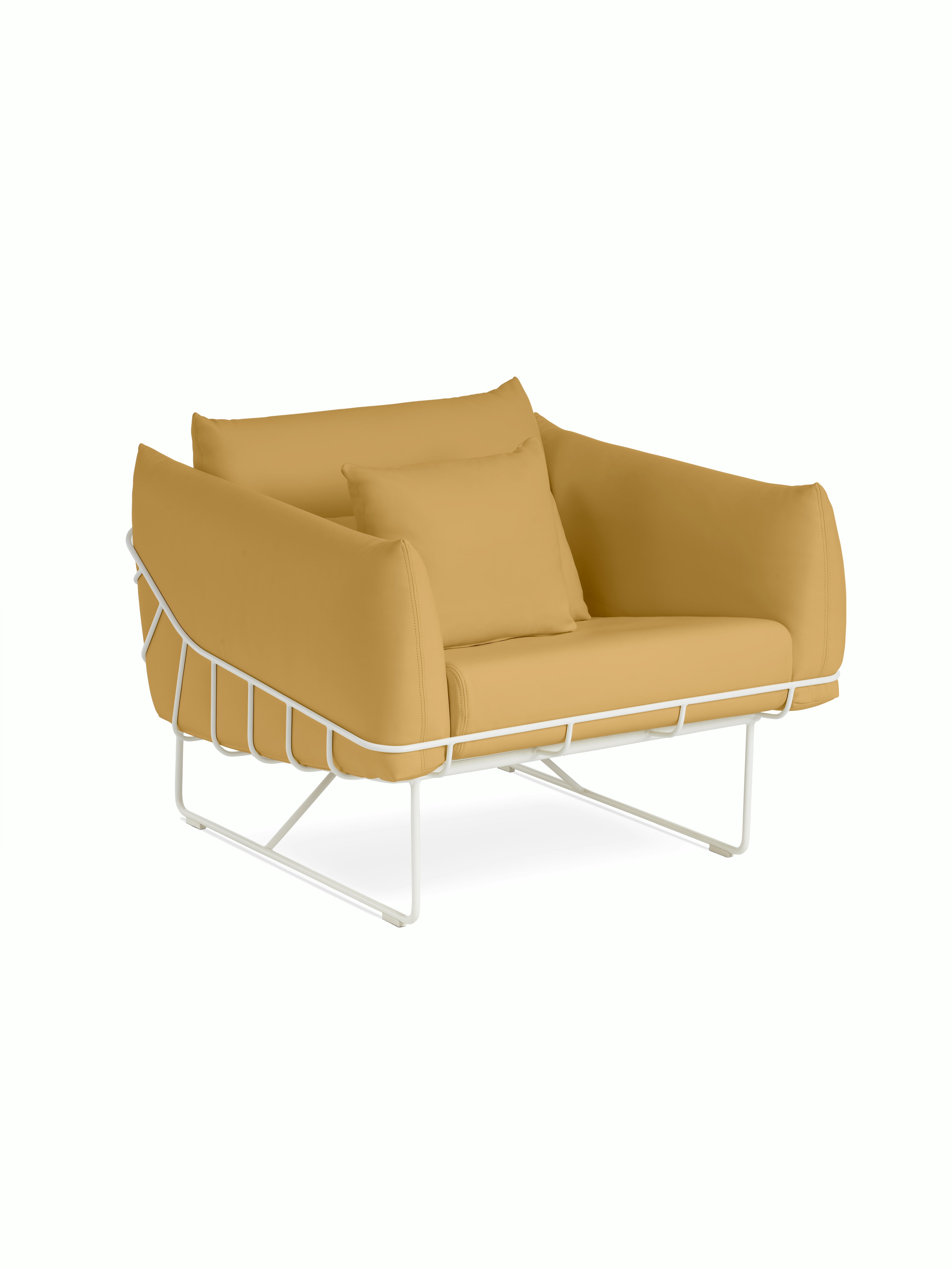 Wireframe Chair - Prone Leather,  Yarrow,  White