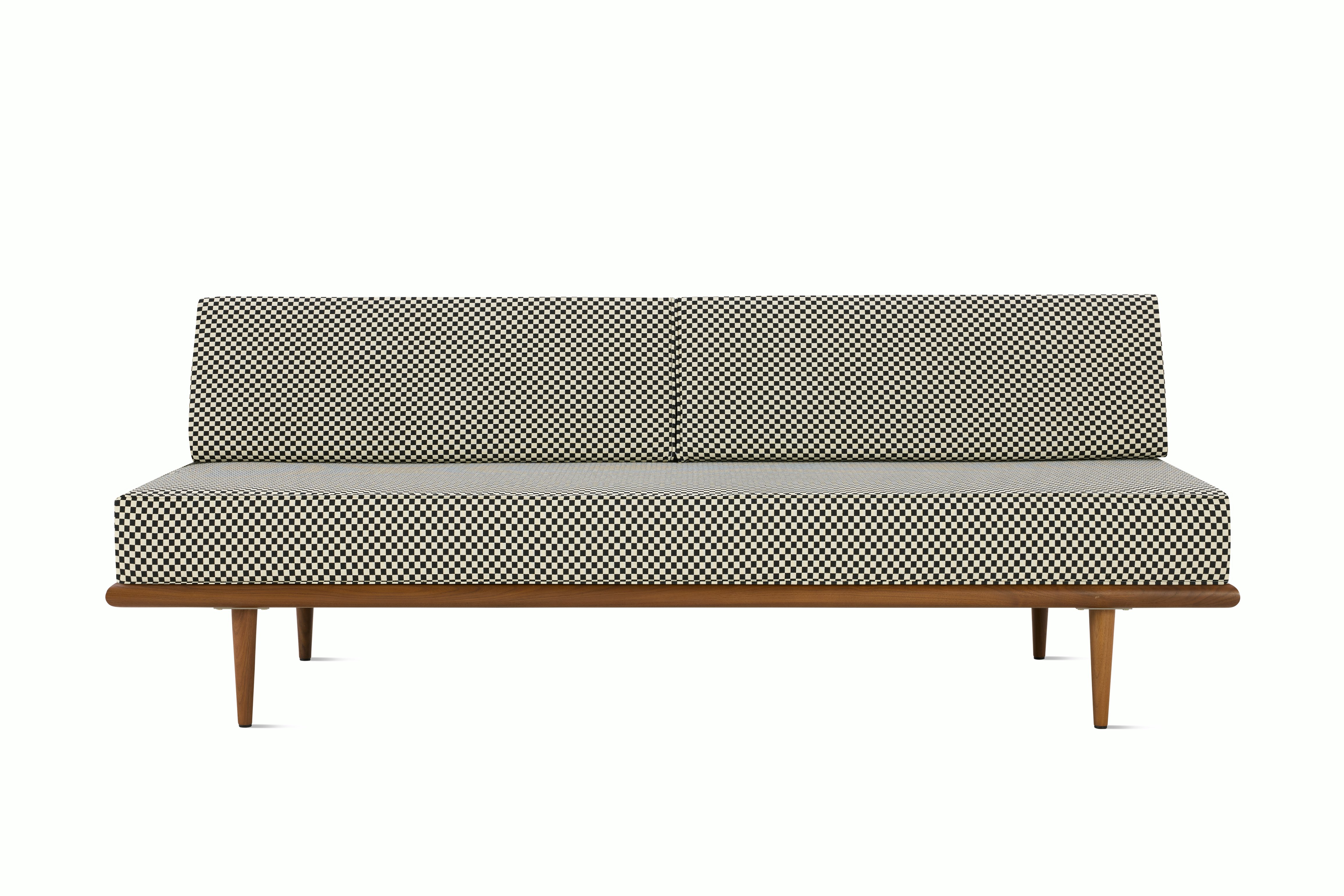 Nelson Daybed - Back Bolster,  Walnut,  Checker,  Black / White,  Taper