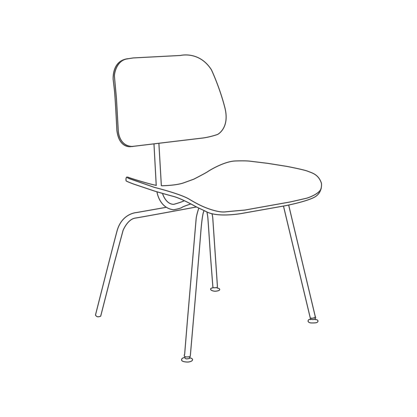 Eames Molded Plywood Dining Chair Metal Base (DCM) - Upholstered