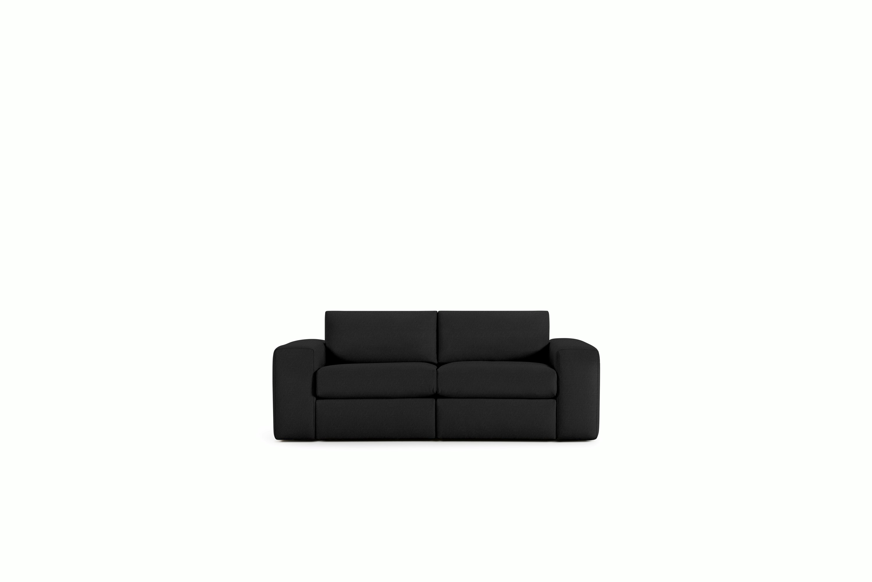 Irvin Sofa - Two-Seater,  Prone Leather,  Obsidian